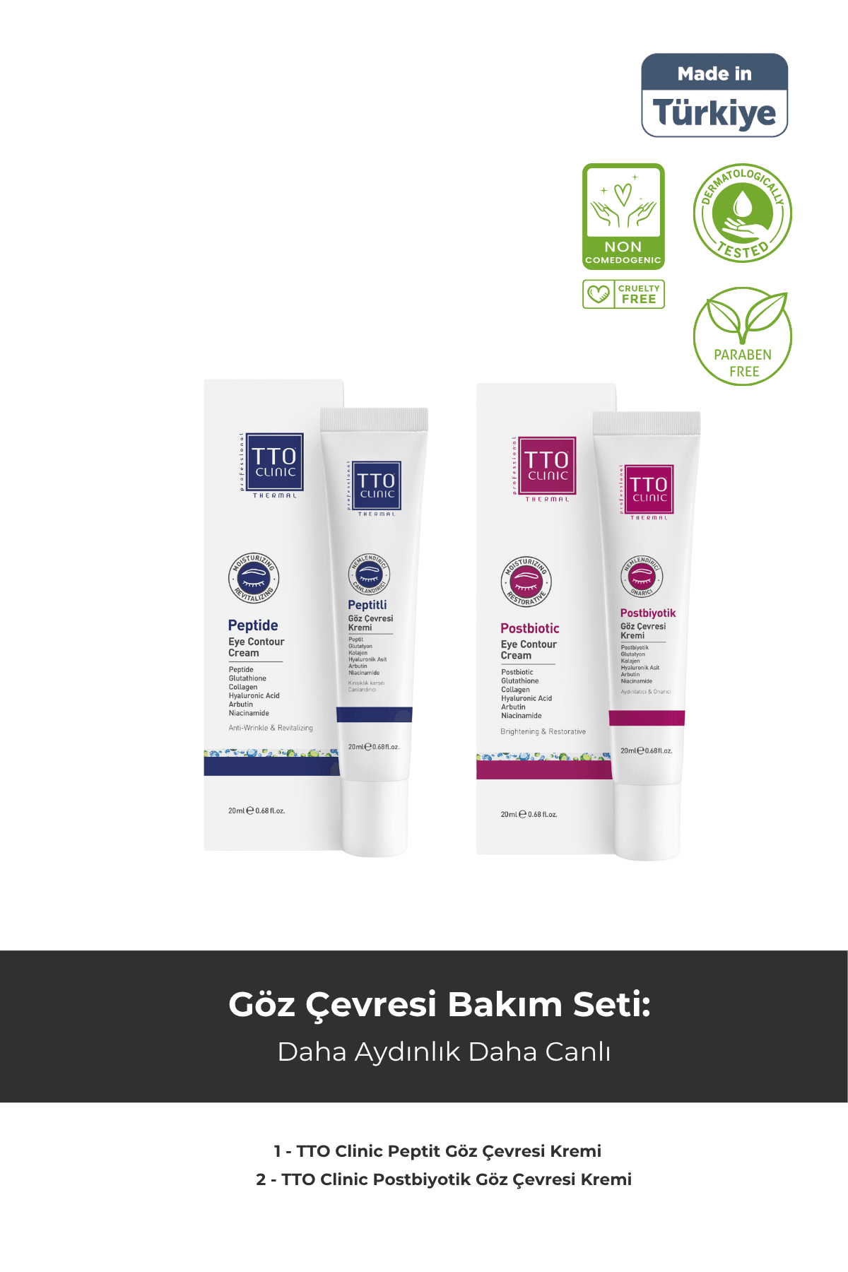 Clinic Göz Çevresi Bakım Seti Peptit Ve Postbiyotik Avantajlı Paket