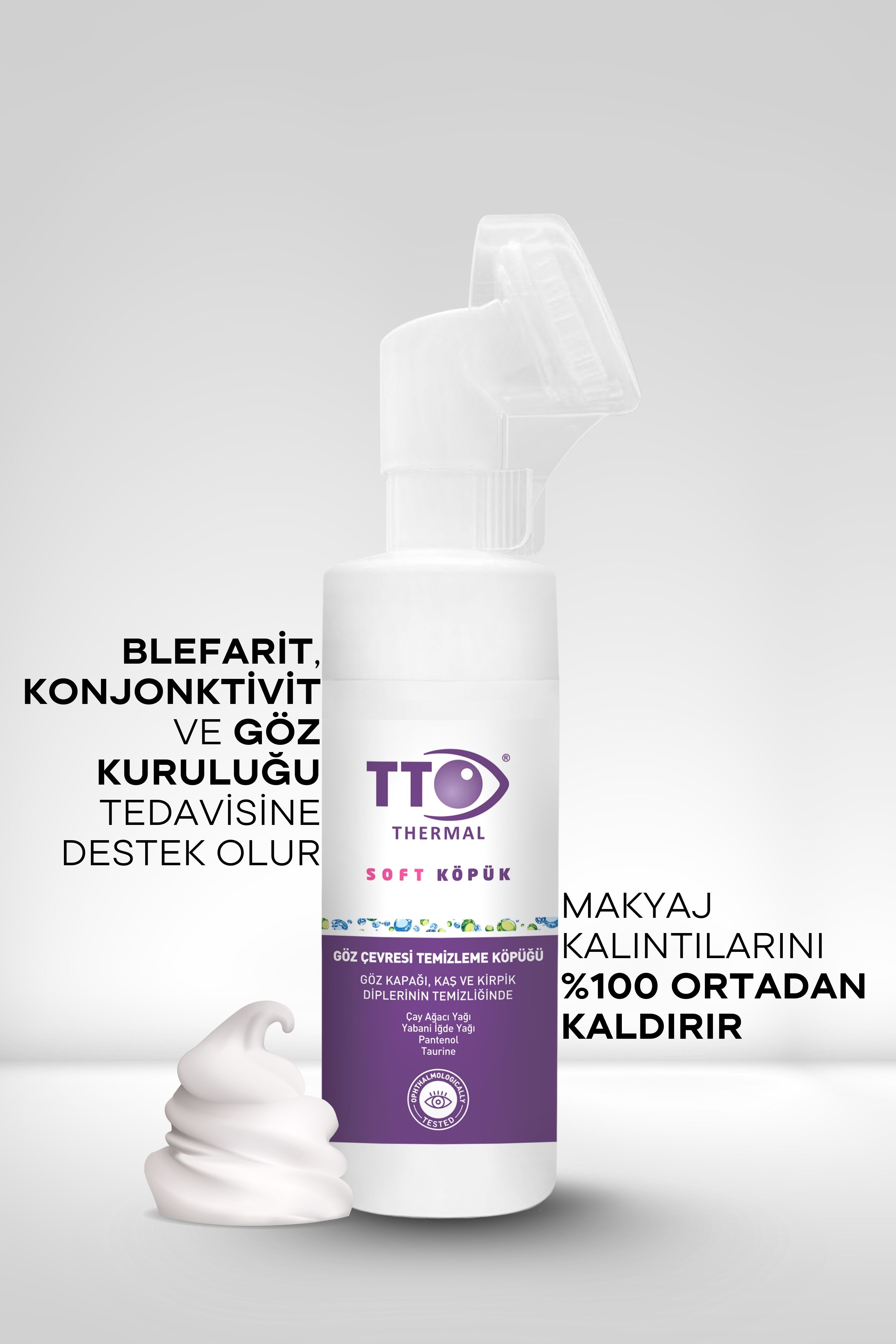 TTO Soft Göz Çevresi Temizleme Köpüğü 150 Ml Aplikatörlü ( Çay Ağacı Yağı / Tea Tree Oil )