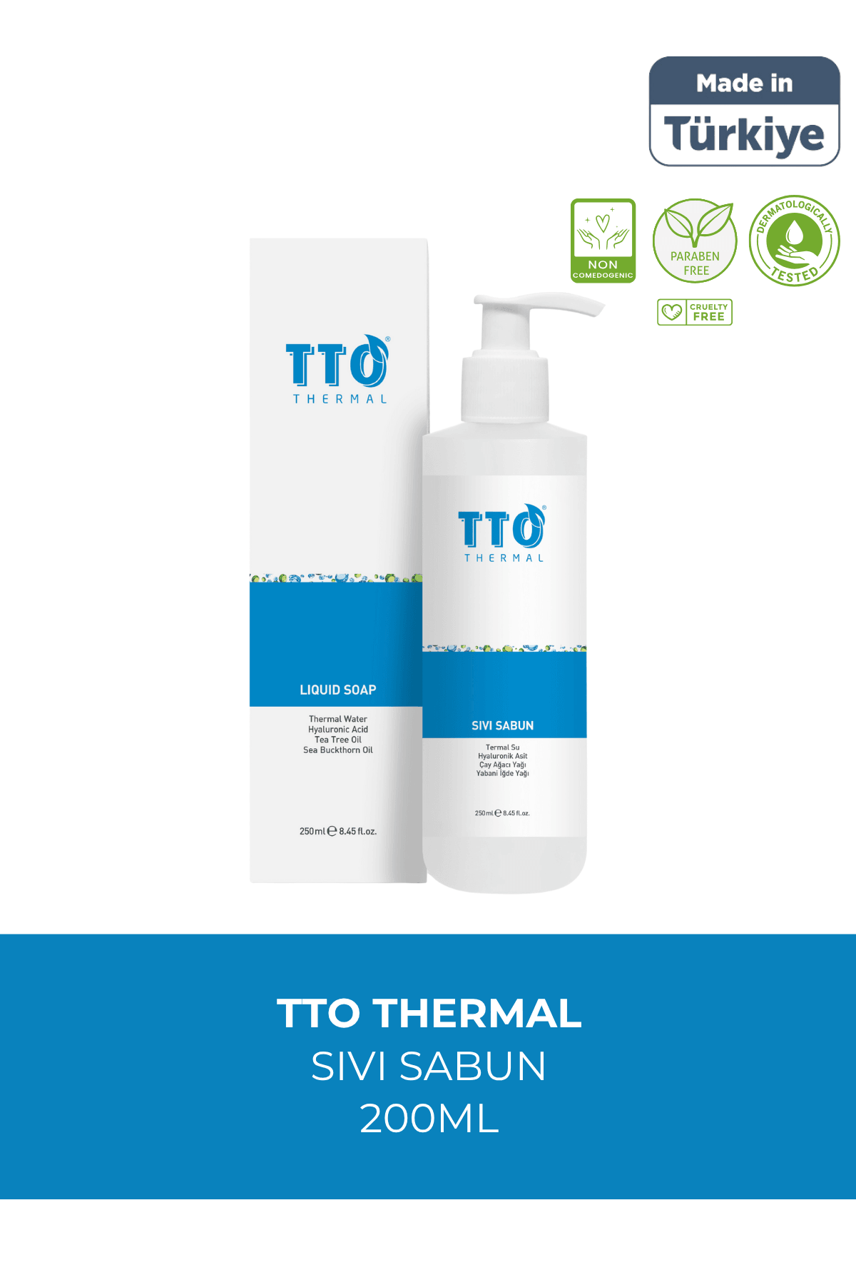 TTO Sıvı Sabun 250 ml Egzamalı, Mantarlı, Atopik Ciltlerde ( Çay Ağacı Yağı / Tea Tree Oil )