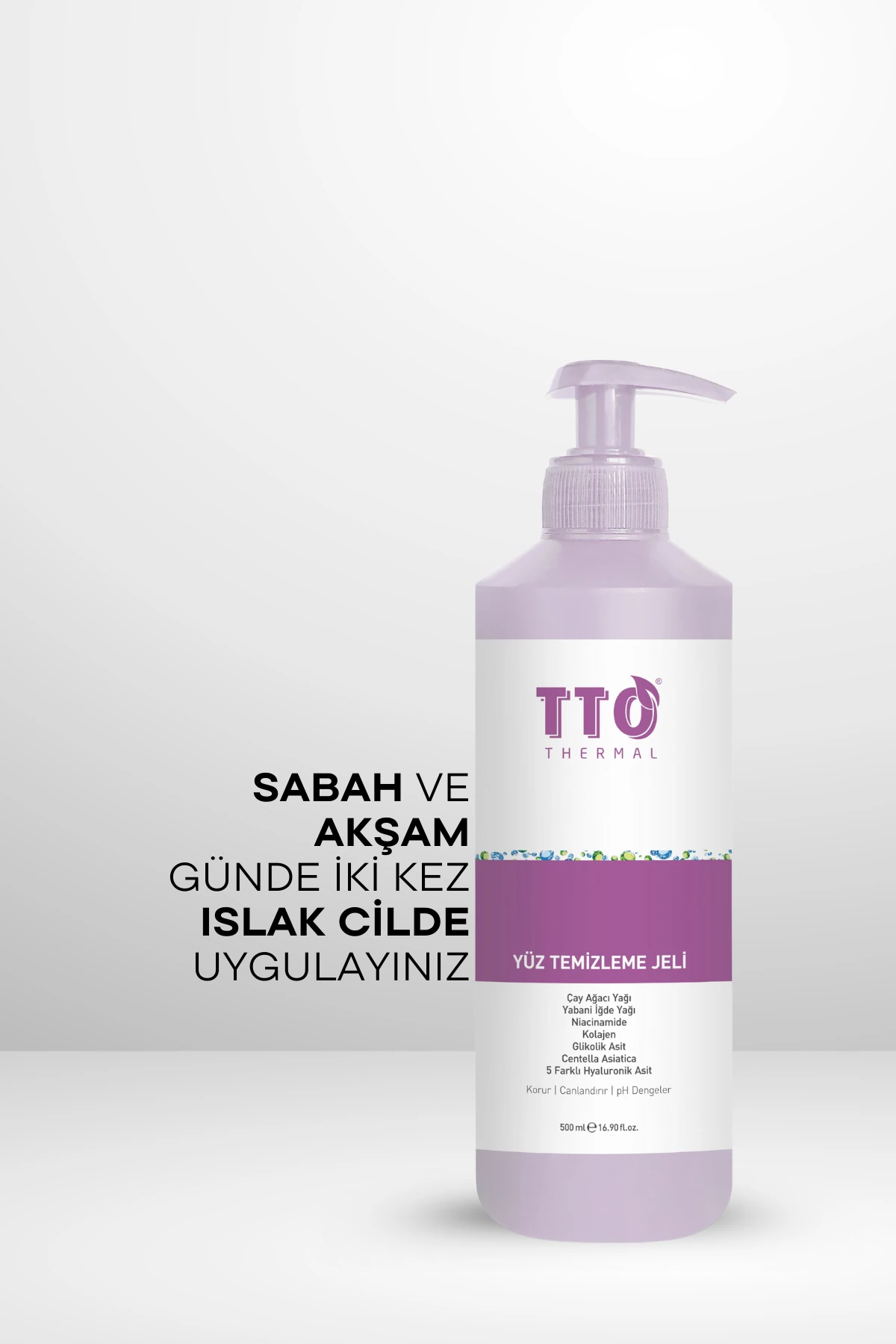 TTO Yüz Temizleme Jeli 500 ml – Çay Ağacı Yağlı Derin Temizlik ve Arındırıcı Cilt Bakımı