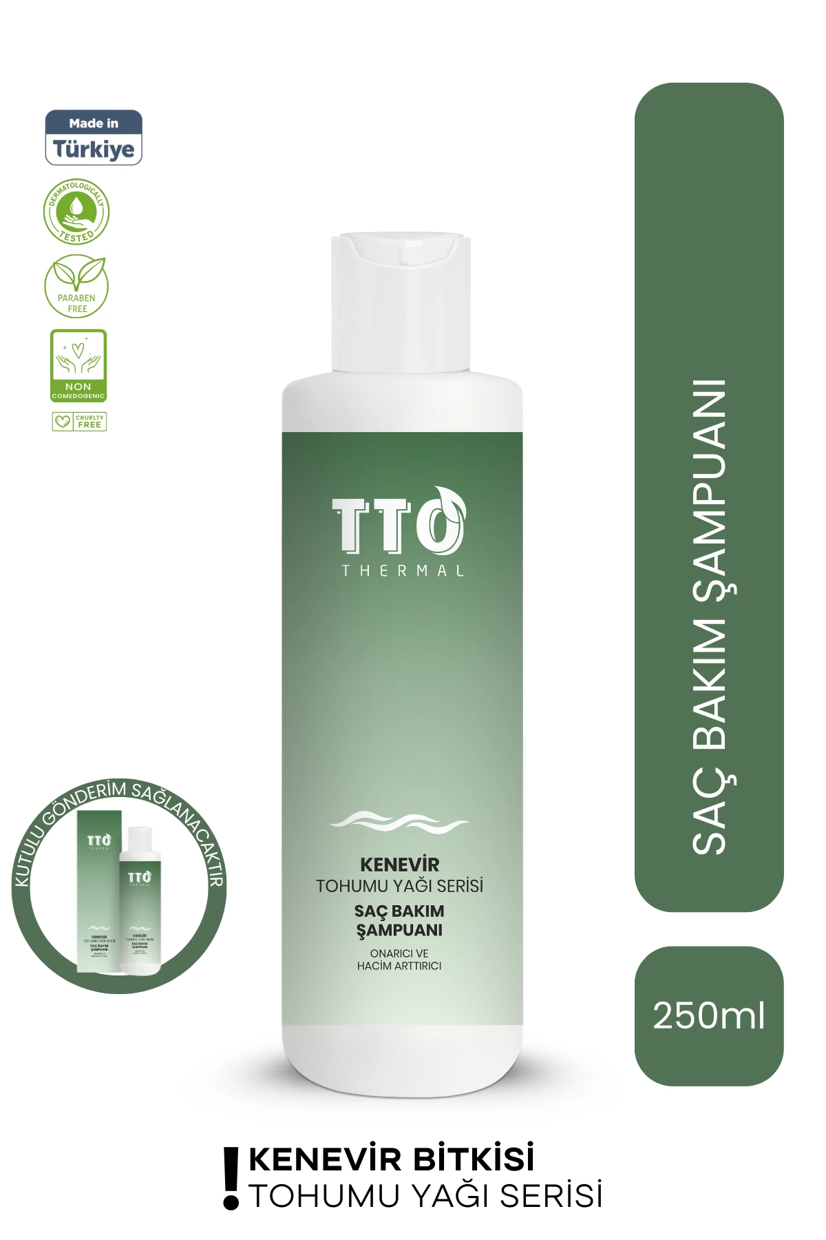 TTO TERMAL KENEVİR TOHUMU YAĞI SAÇ BAKIM ŞAMPUANI 250ml
