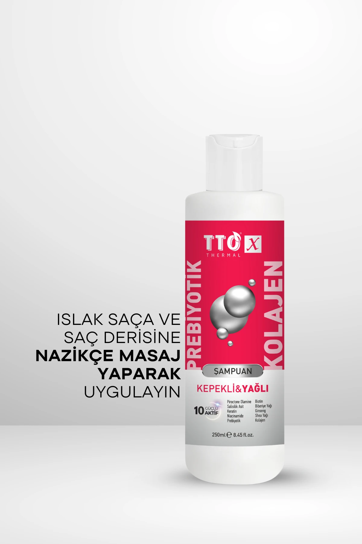 TTO-X Prebiyotik & Kolajen Kepekli ve Yağlı Saçlar Şampuan 250ml