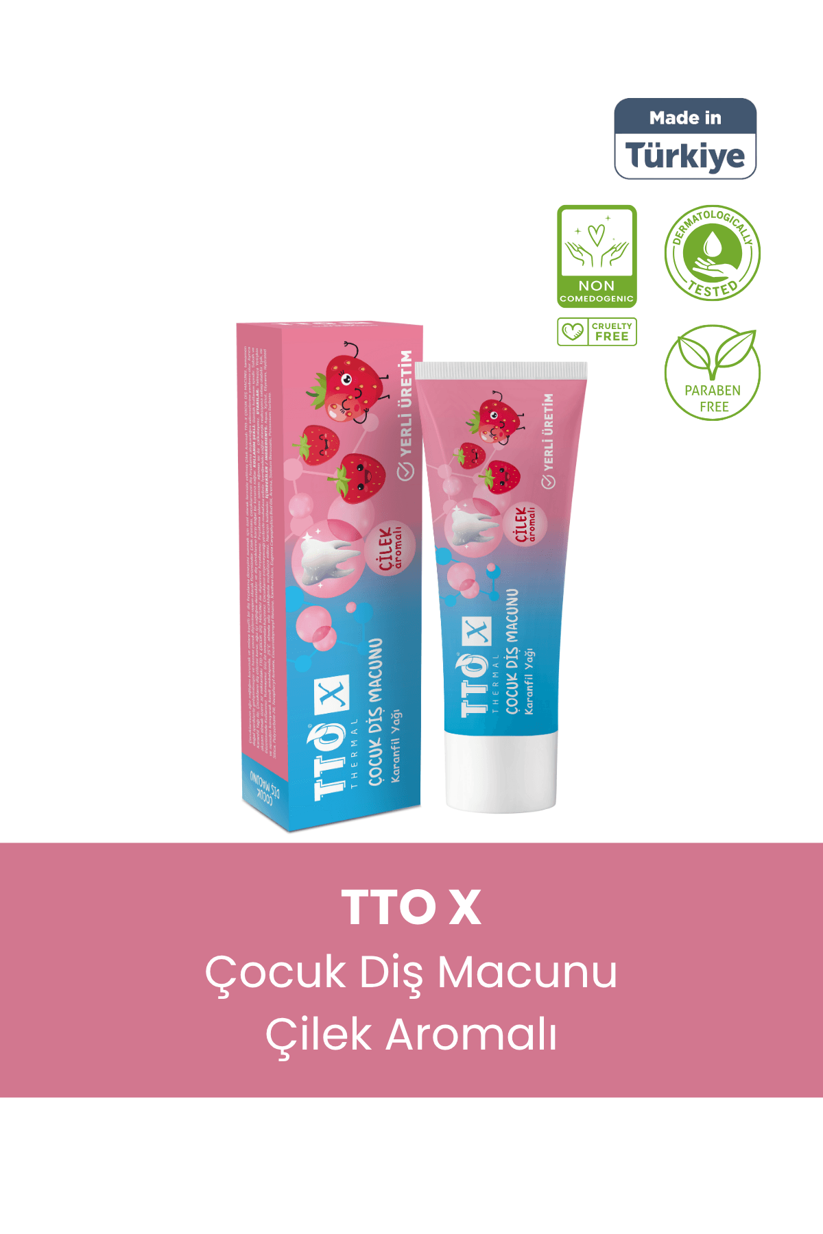 TTO-X Çocuk Diş Macunu Çilek Aromalı Karanfil Yağlı 50 ml