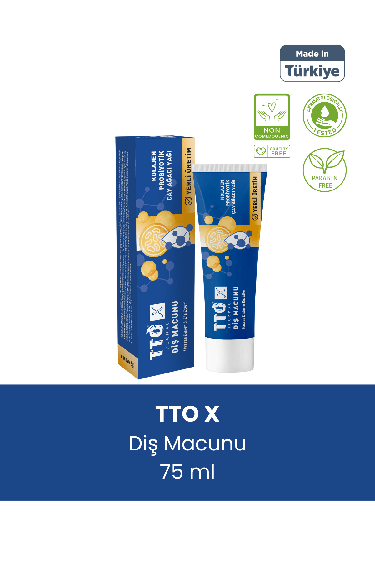 TTO X Probiyotik Diş Macunu – Kolajen & Çay Ağacı Yağlı, Hassas Dişler