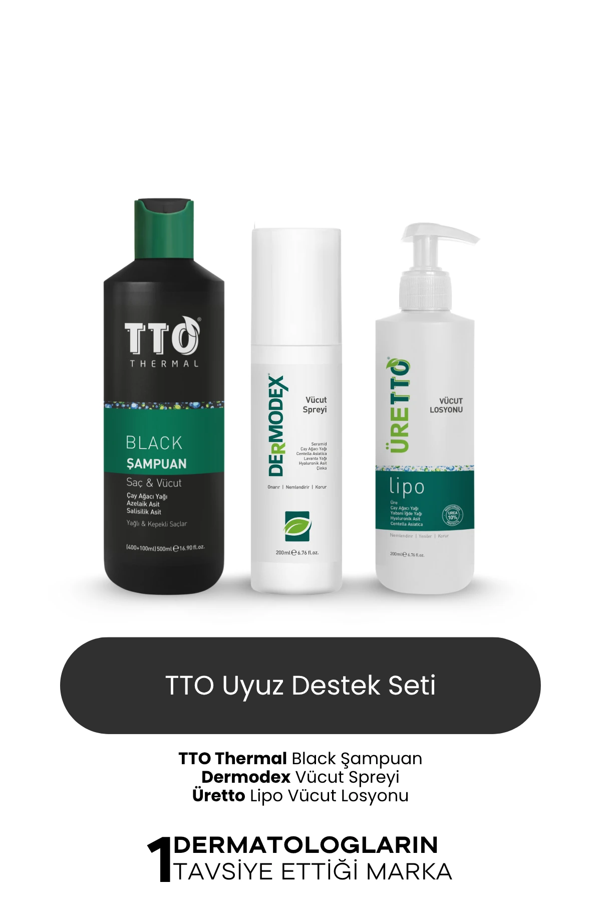 TTO Uyuz Destek Paketi - 1 (Black Şampuan - Üretto Lipo-Dermodeks Sprey)