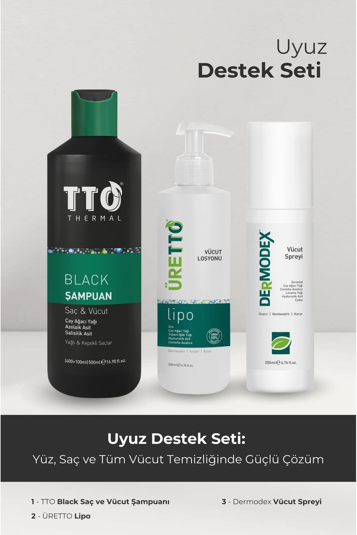 TTO Uyuz Destek Paketi - 1 (Black Şampuan - Üretto Lipo)