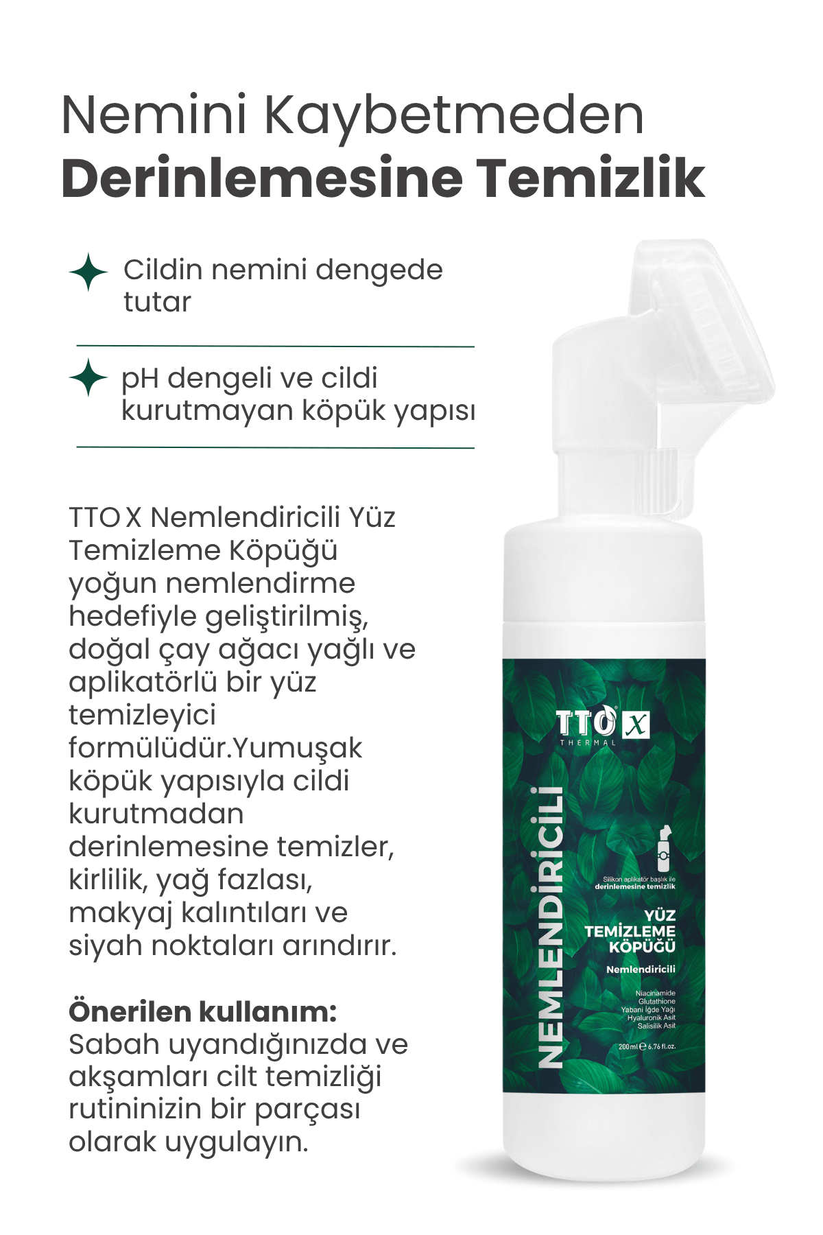 TTO-X Nemlendirici Yüz Köpüğü 200 ml – Lansman Fiyatı