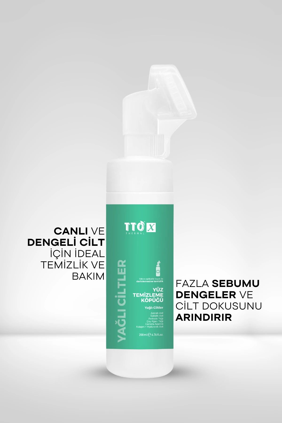 TTO-X Yağlı Ciltlere Özel Yüz Köpüğü 200 ml – Arındırıcı, Dengeleyici ve Ferahlatıcı Cilt Bakımı