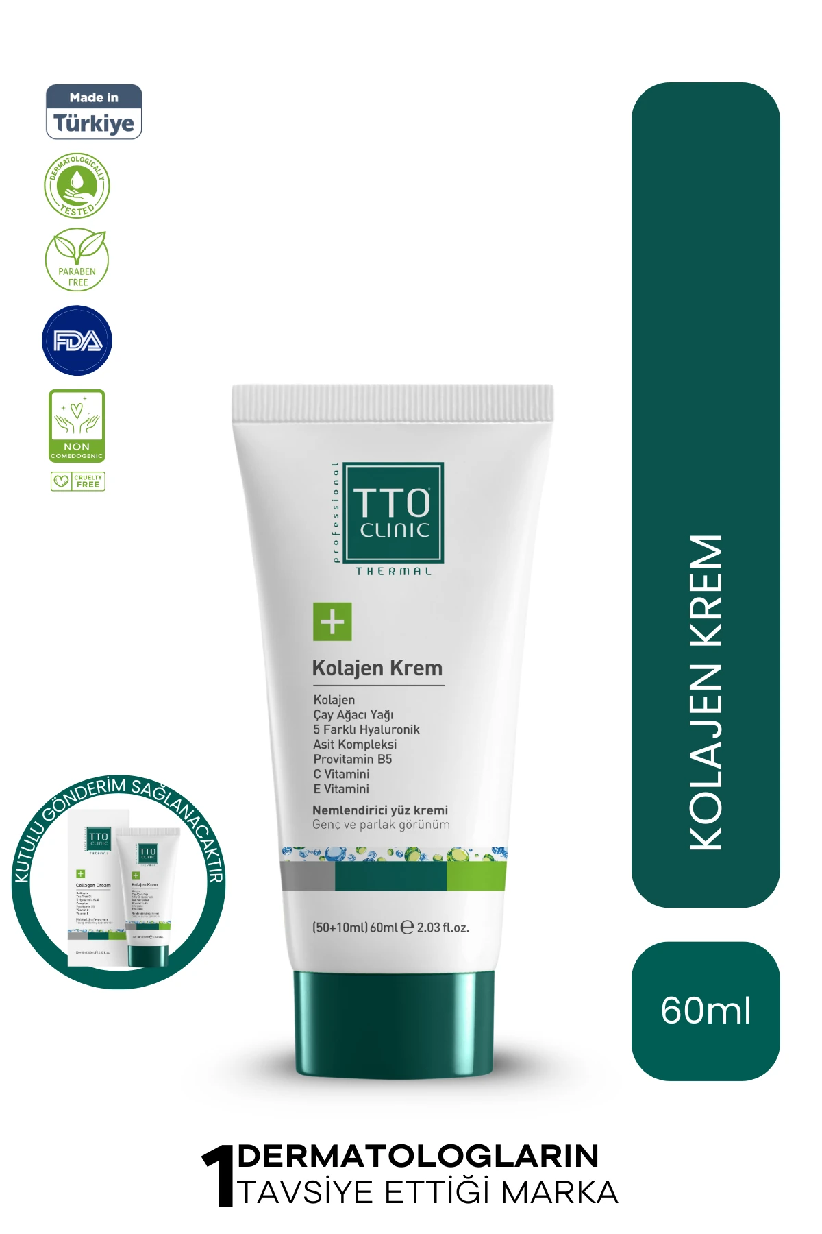 TTO Clinic Kolajen Nemlendirici Yüz Kremi 60 ml – Gençleştirici ve Canlandırıcı