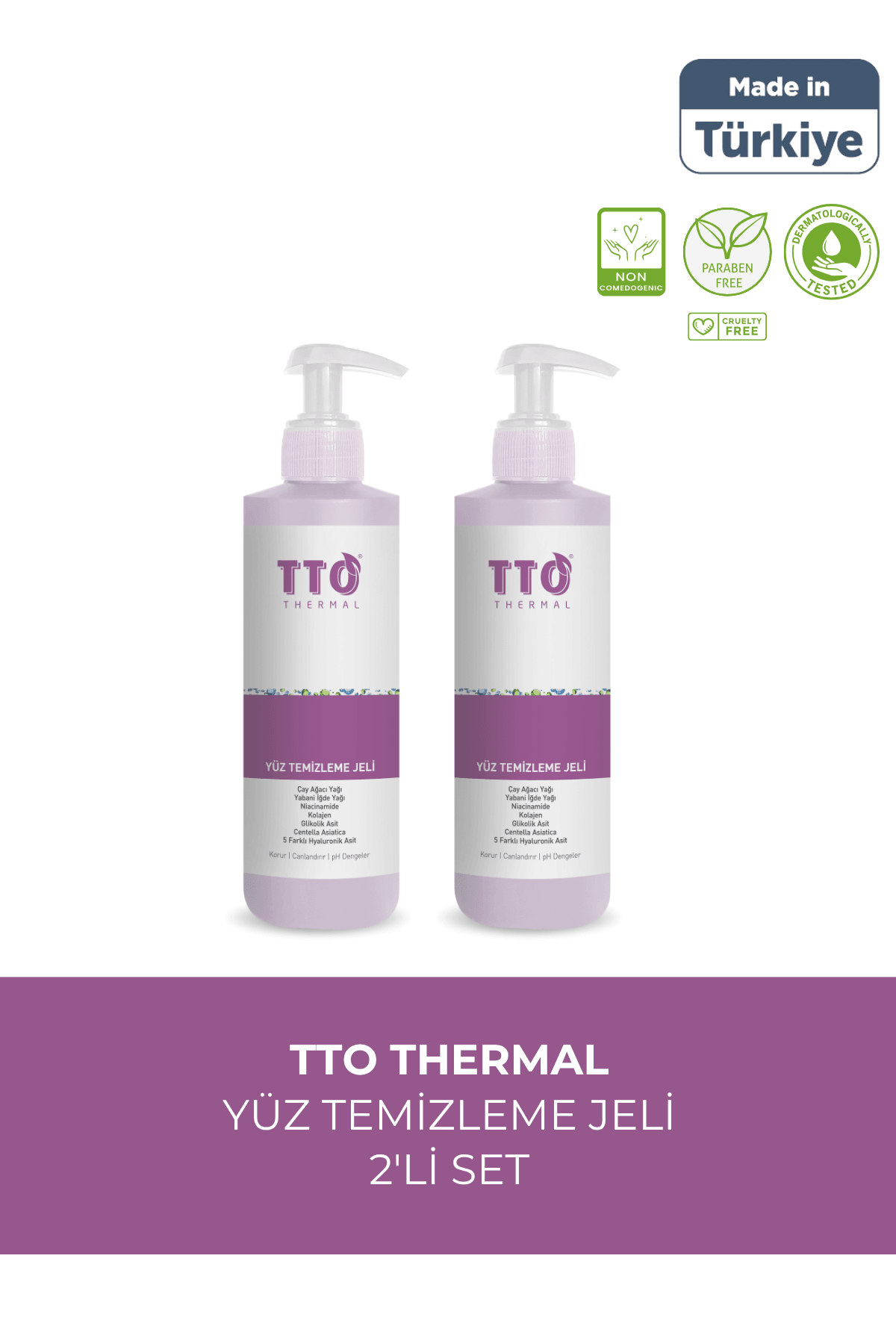 TTO Yüz Temizleme Jeli 2’li Set 150 ml – Çay Ağacı Yağlı | Karma ve Yağlı Ciltler İçin