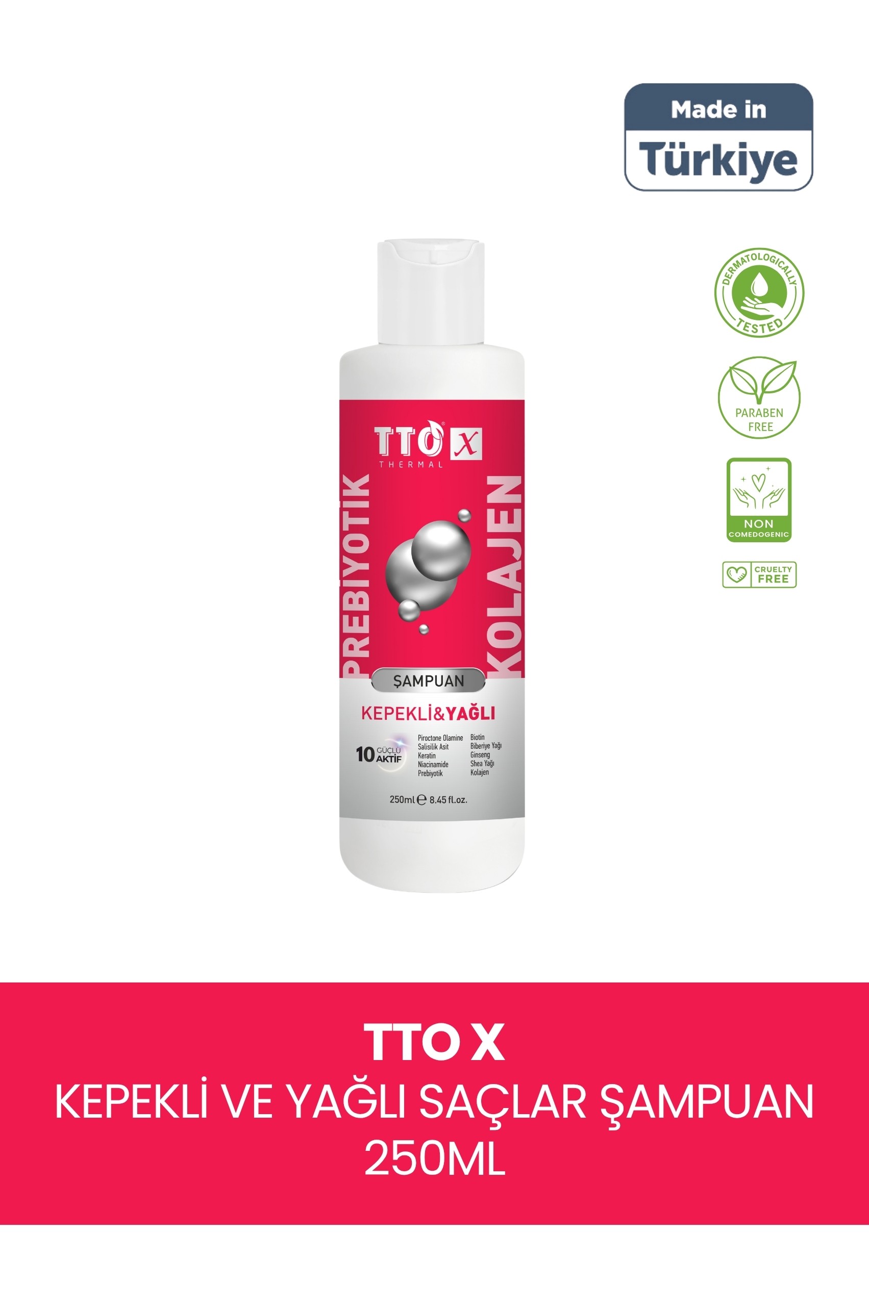 TTO-X Prebiyotik & Kolajen Kepekli ve Yağlı Saçlar Şampuan 250ml