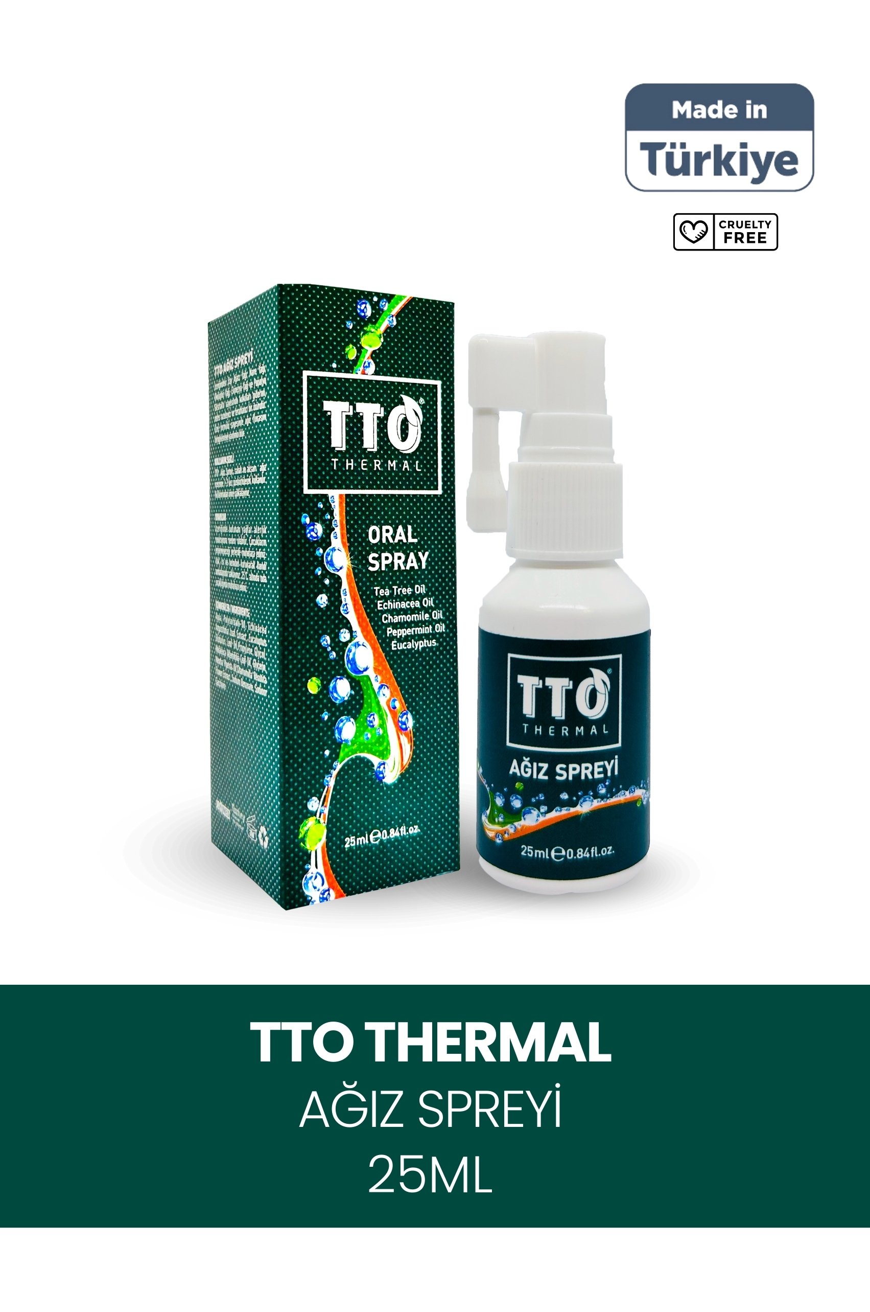 Tto Ağız (ORAL) Sprey 25 ml Ağız Kokusu, Yarası Ve Boğaz Yanmasında (ÇAY AĞACI YAĞI / TEA TREE OIL)