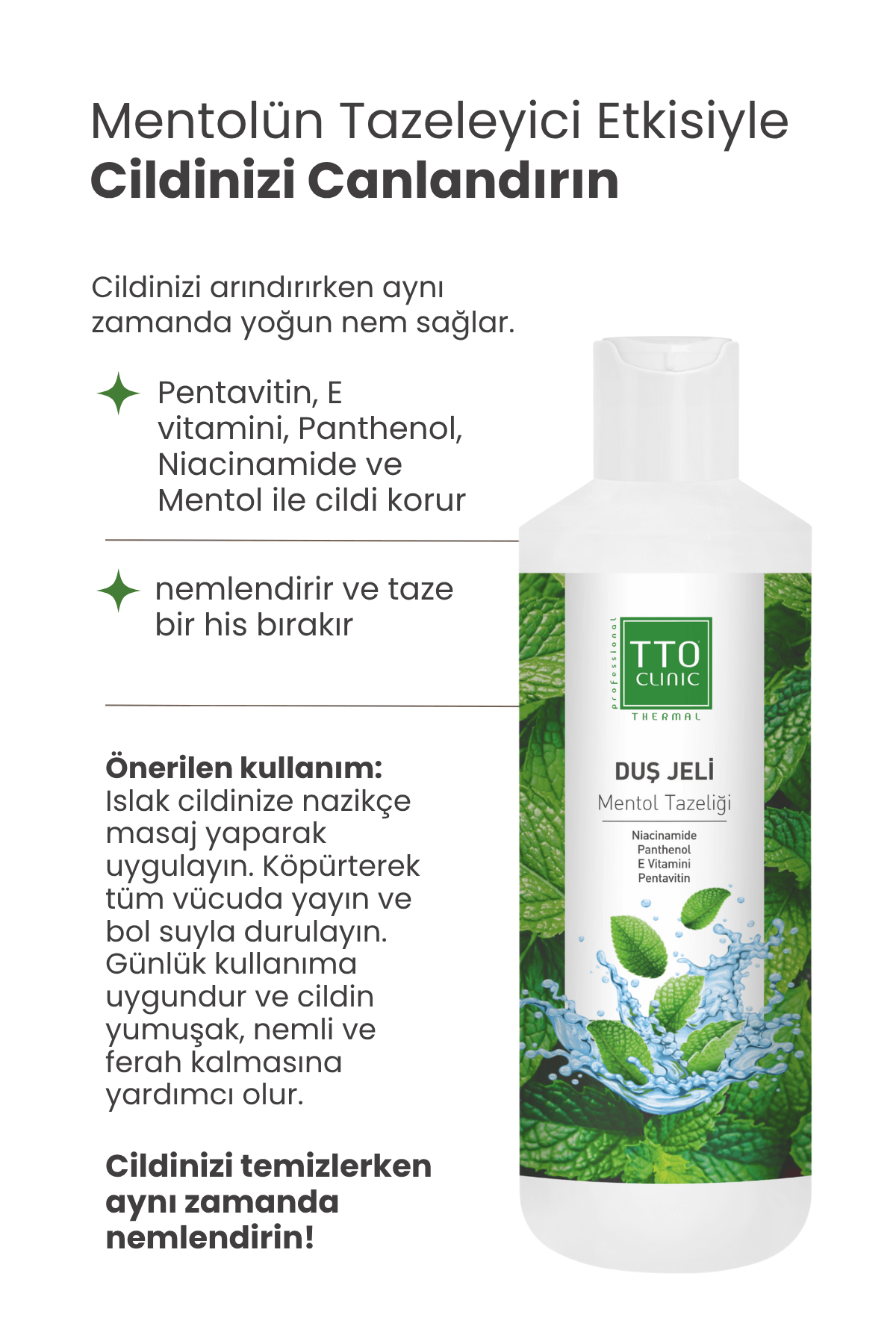 TTO CLINIC Duş Jeli – Mentol Tazeliği 500 ML