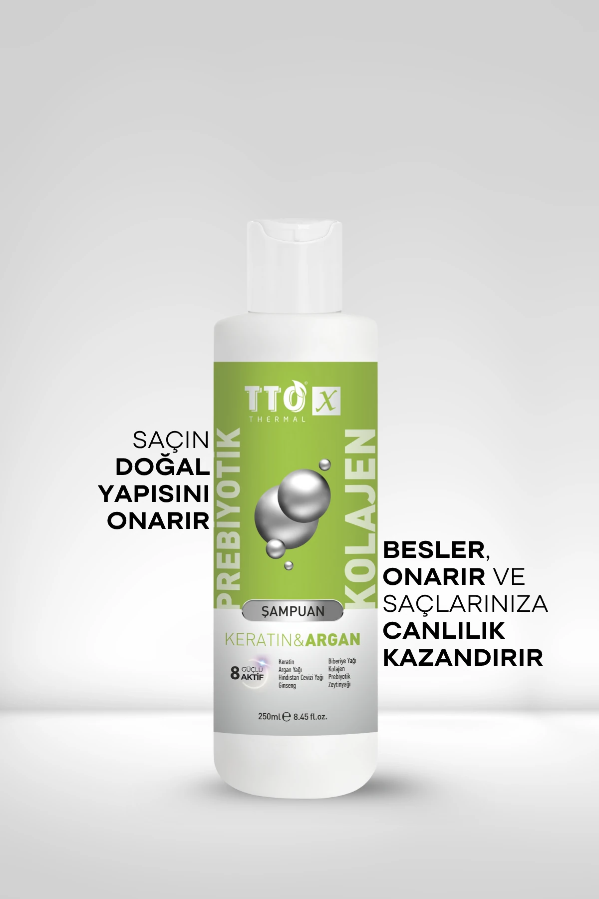 TTO-X Prebiyotik & Kolajen Keratin ve Argan 250ml ( Cocamidopropyl,Butyrospermum,Niacinamide,)