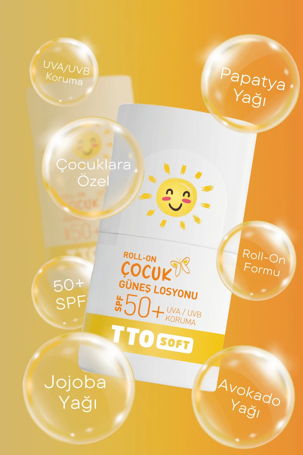 Tto Soft Roll-on Çocuk Güneş Losyonu 50+SPF
