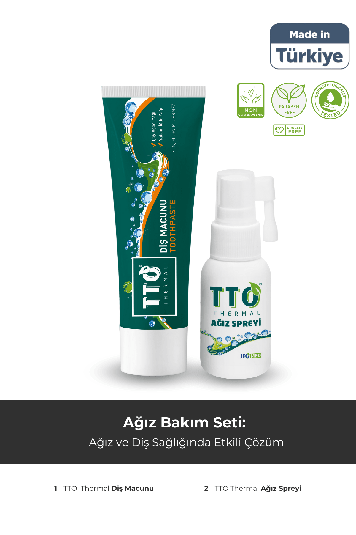TTO Florürsüz Diş Macunu 75 gr - TTO Ağız Spreyi Hediyeli ( Çay Ağacı Yağı / Tea Tree Oıl)
