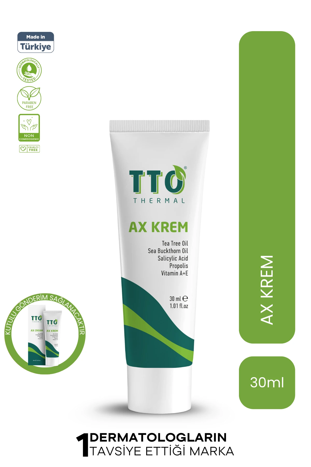 TTO AX Akne Krem 30 ml – Arındırıcı ve Dengeleyici Etkili