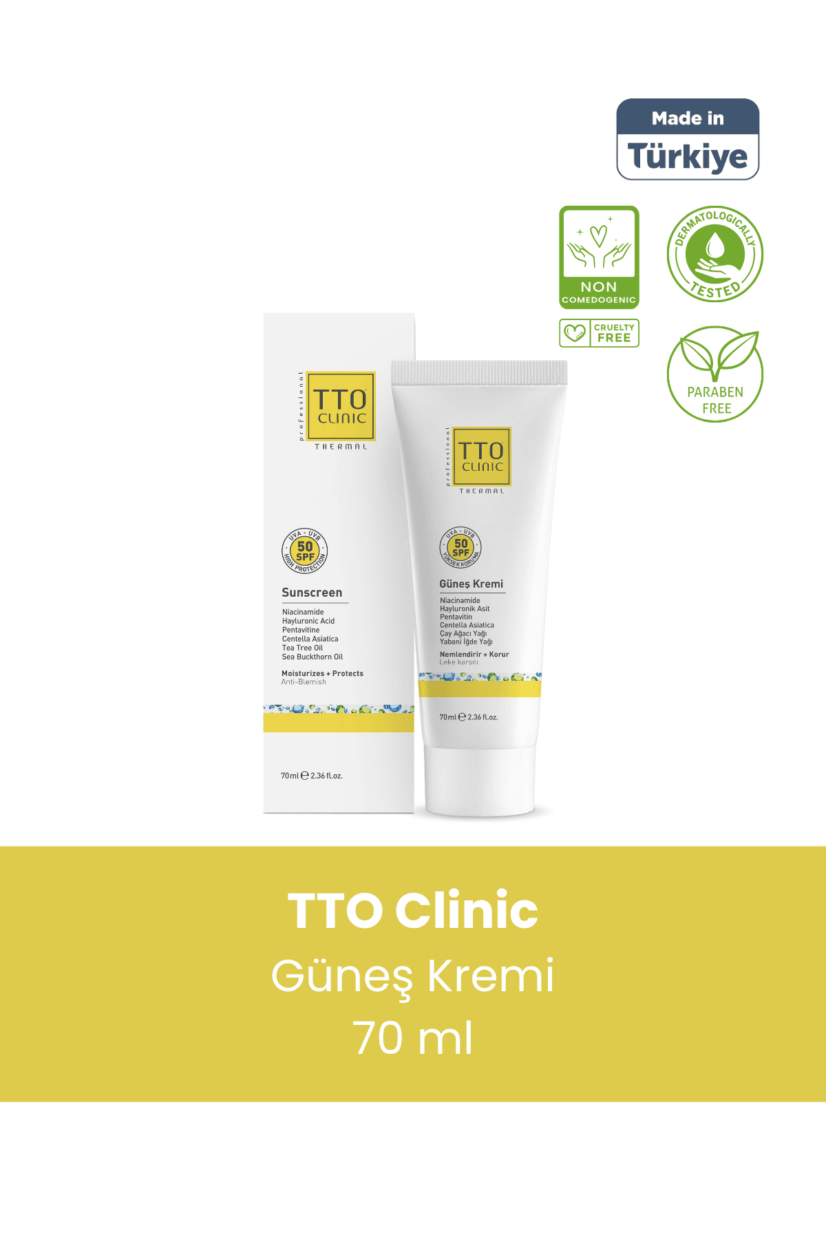 TTO Clinic Güneş Koruyucu Krem 50 SPF – 70 ml
