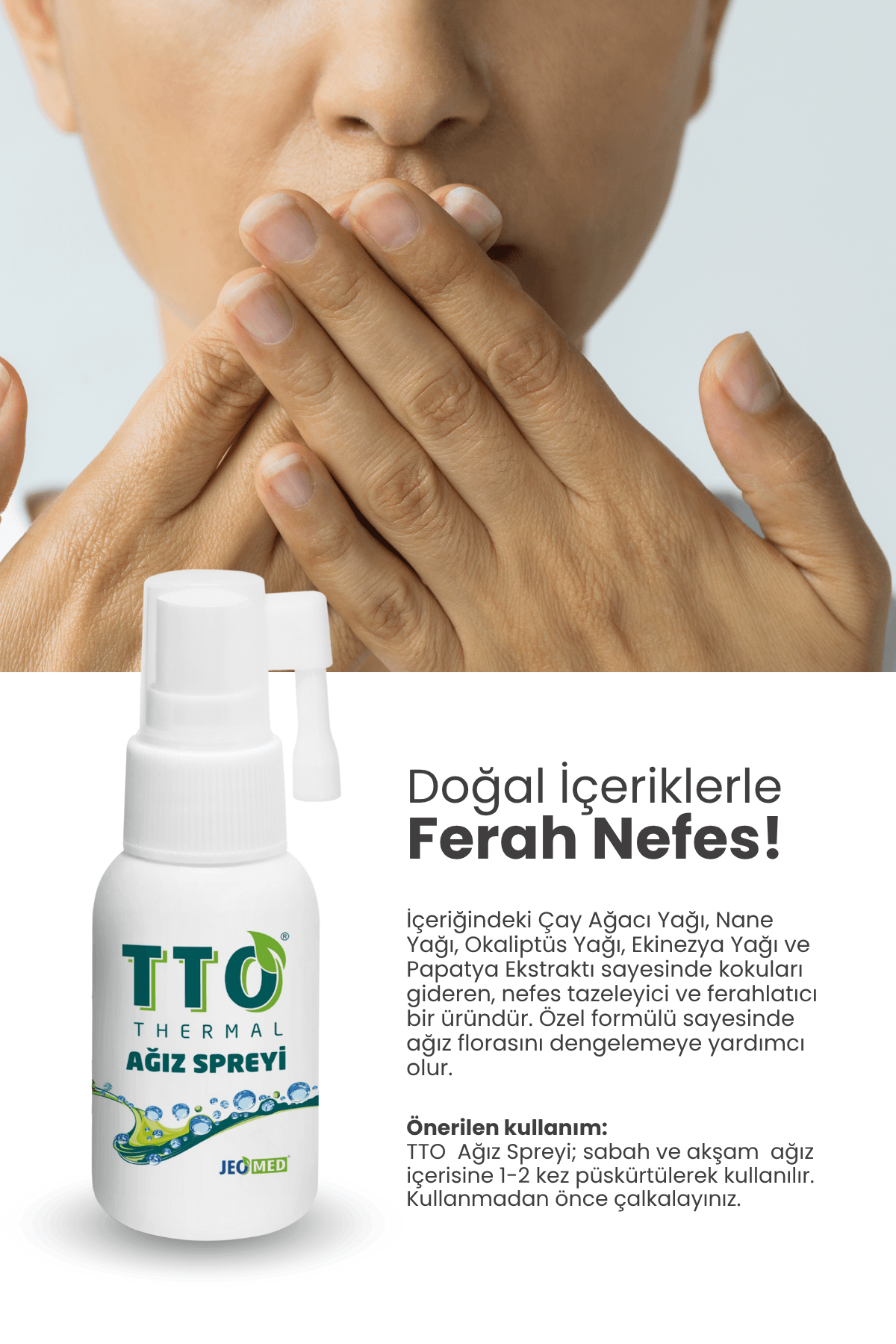 TTO Florürsüz Diş Macunu 75 gr - TTO Ağız Spreyi Hediyeli ( Çay Ağacı Yağı / Tea Tree Oıl)