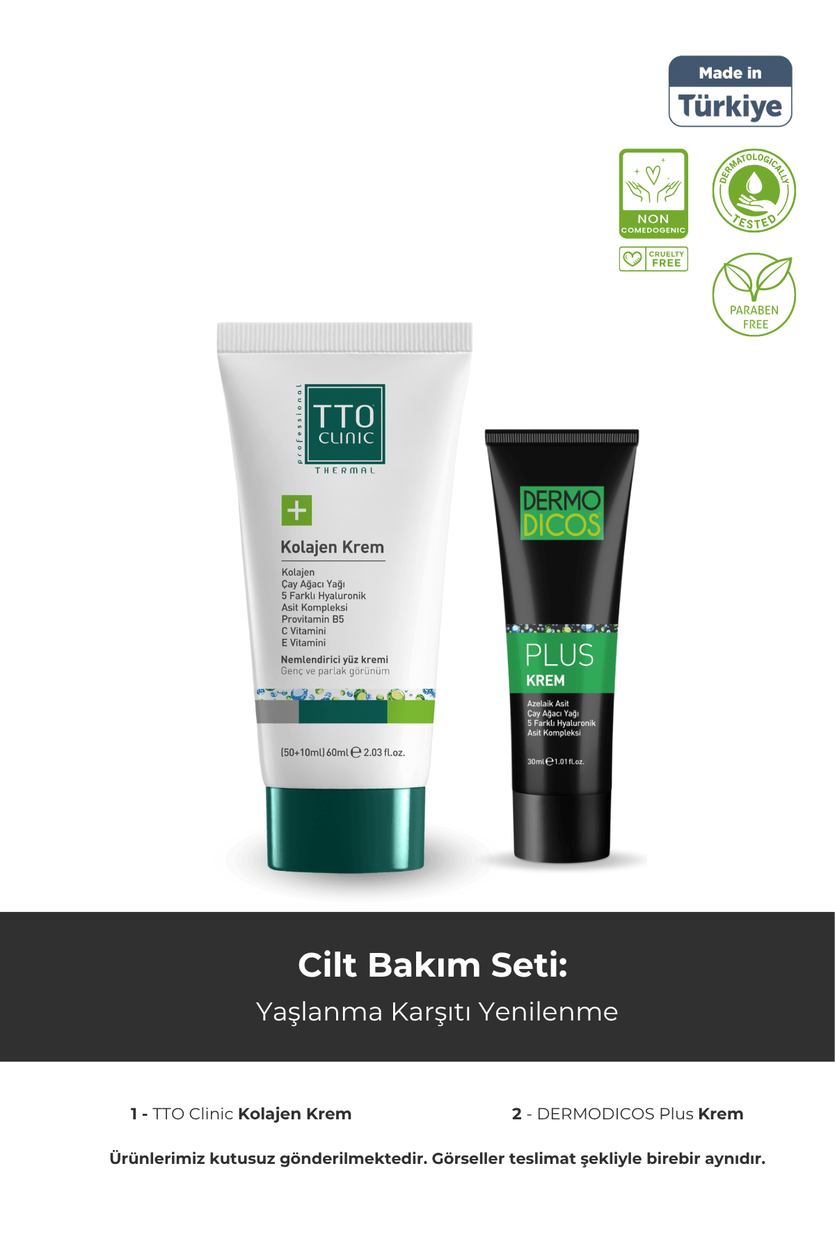 TTO Yaşlanma Karşıtı Set – Dermodicos Plus & Kolajen Krem 50 ml