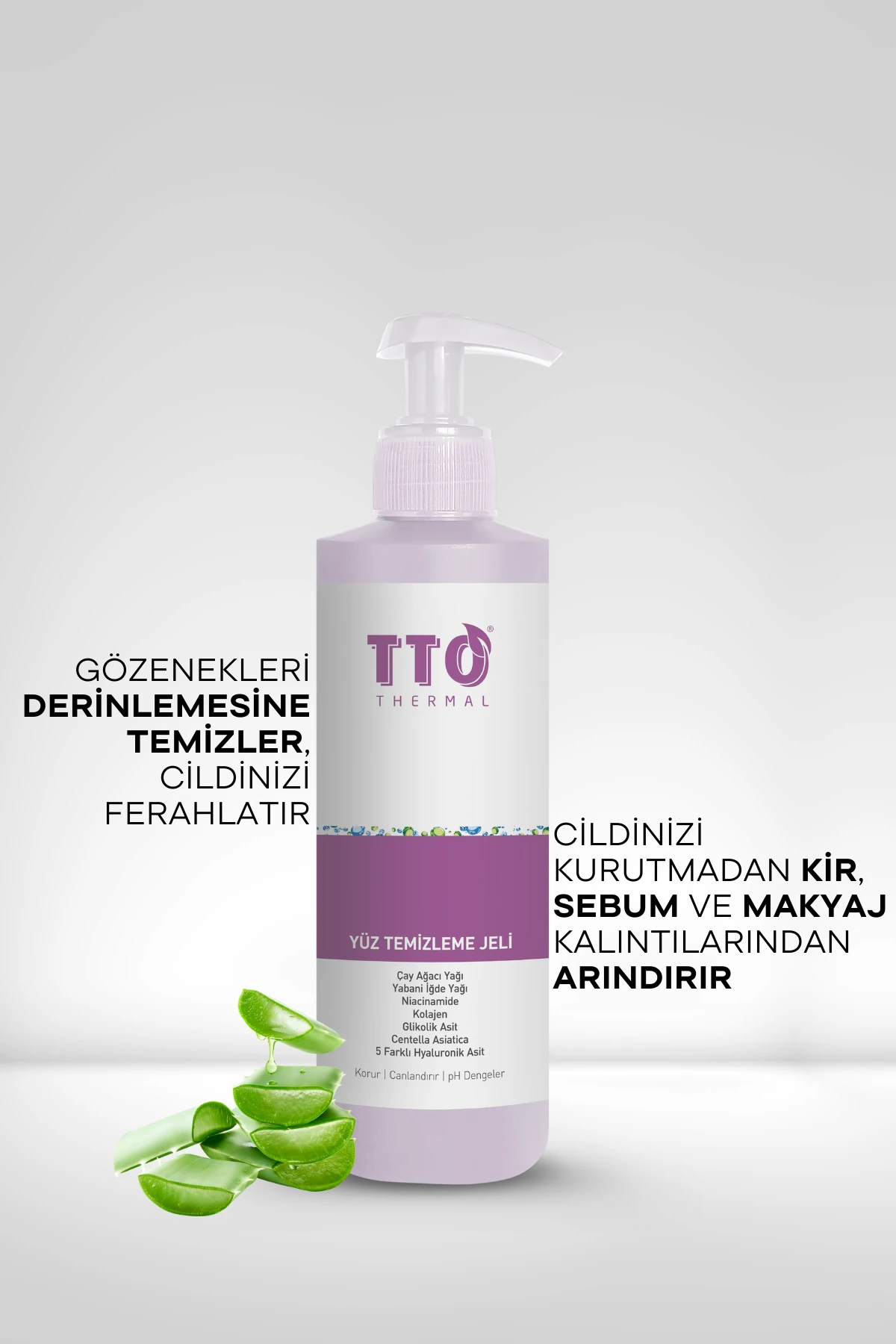 TTO Yüz Temizleme Jeli 200 ml – Normal, Akneli ve Rozalı Ciltler İçin Derin Temizlik ve Arındırıcı Bakım
