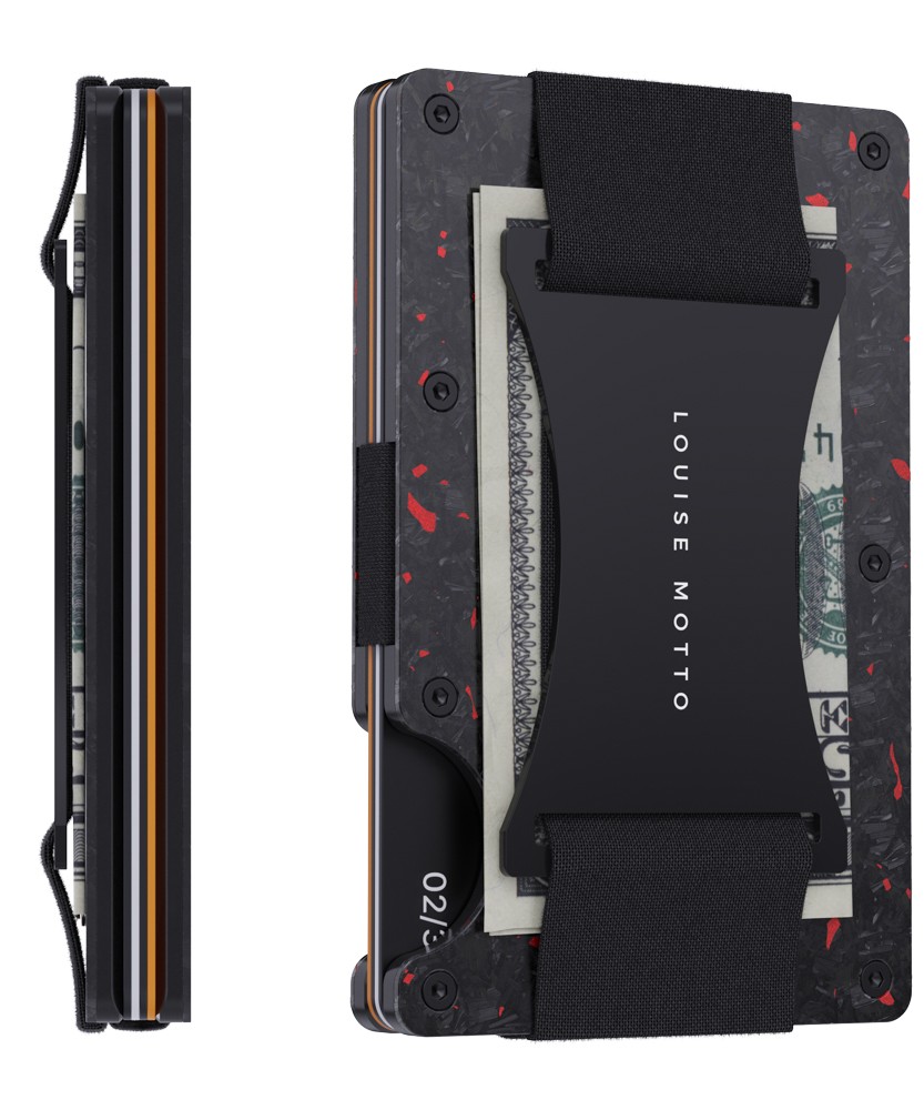 CardX - Nebula Straps - Forged Carbon Cüzdan & Kartlık - Premium Seri - Red