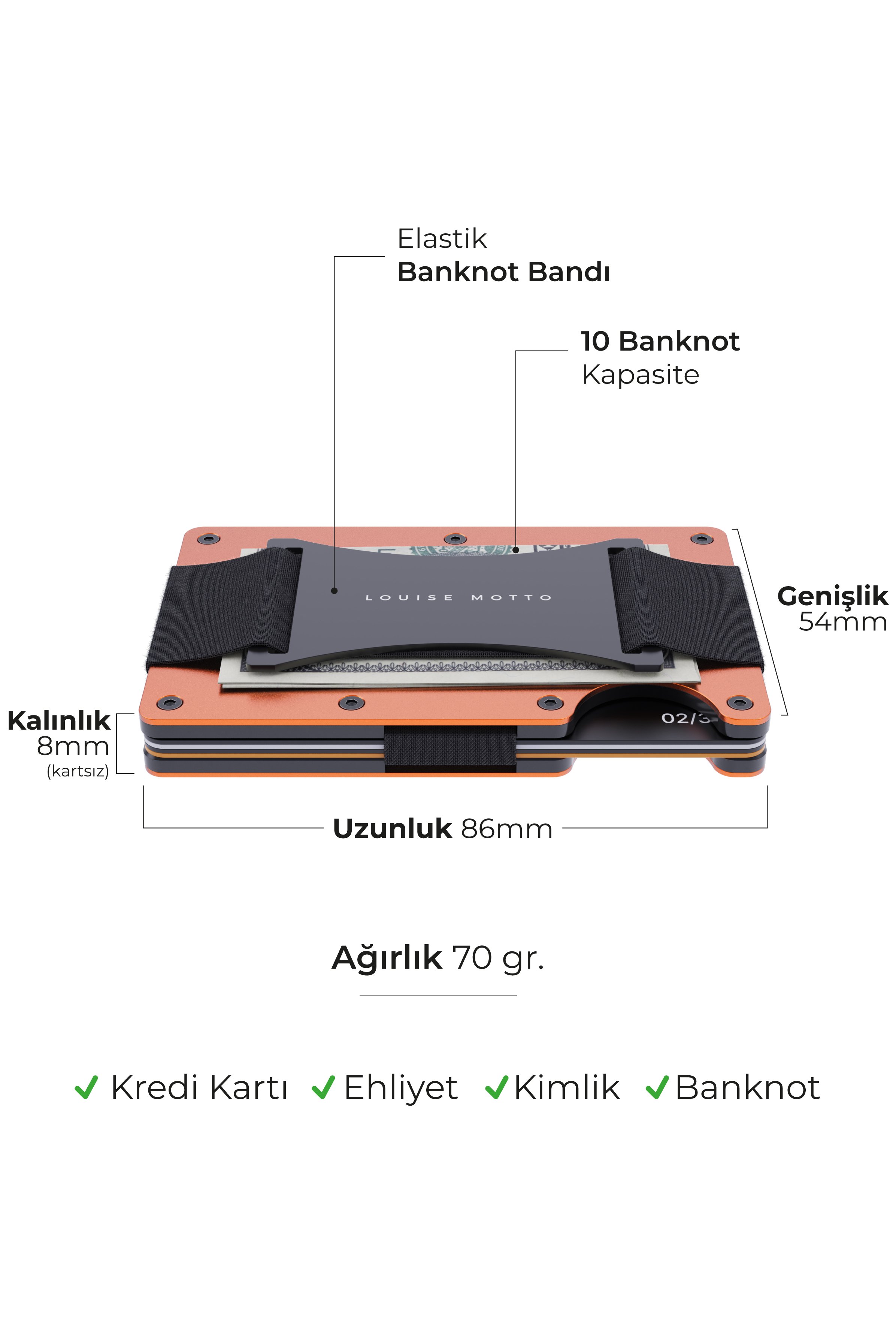 CardX - Burano Strap - Yeni Nesil Minimalist Cüzdan & Kartlık Premium Malzeme, RFID Korumalı