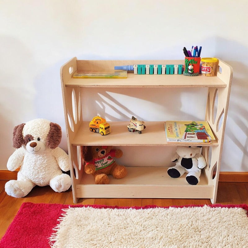 Montessori Ahşap Kitap ve Oyuncak Düzenleyici
