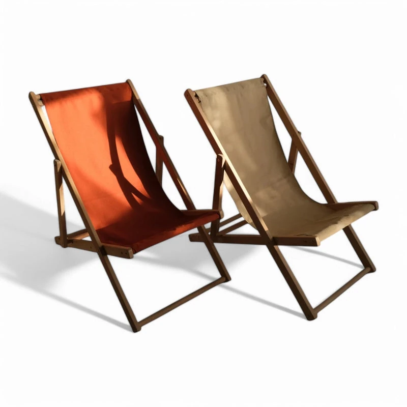 Katlanır Ahşap Şezlong Sandalye Seti