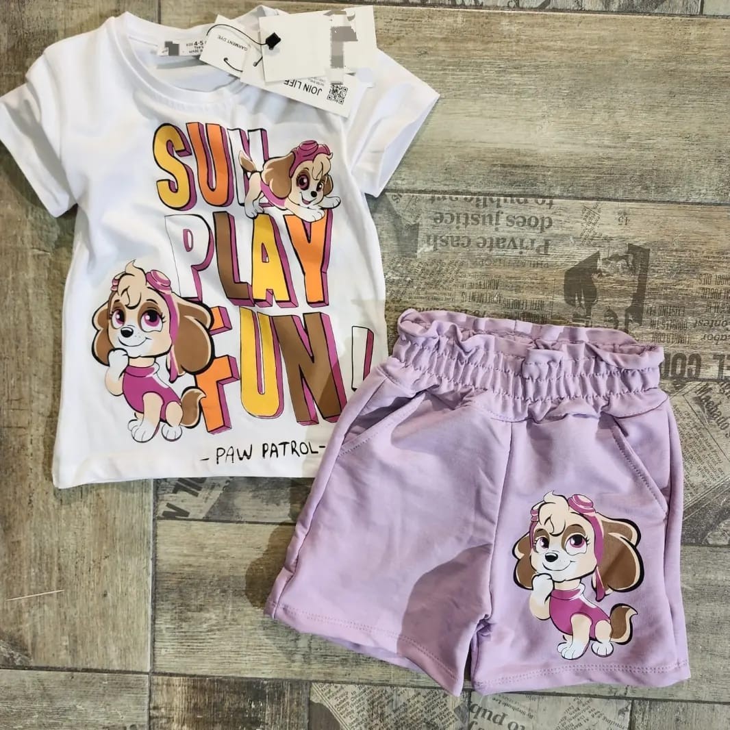Sun play fun şortlu takım lila