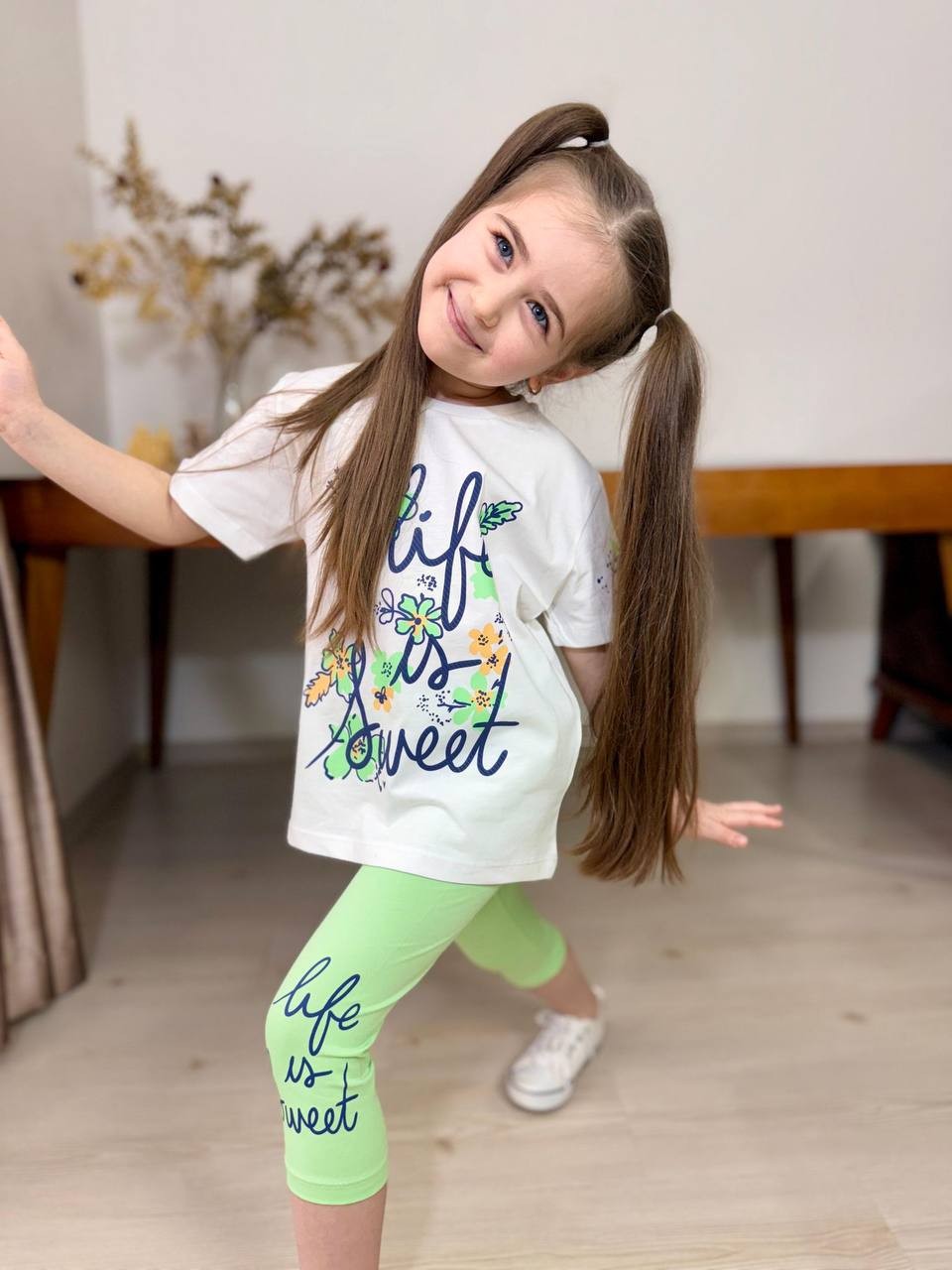 Life is sweet yeşil çiçekli takım