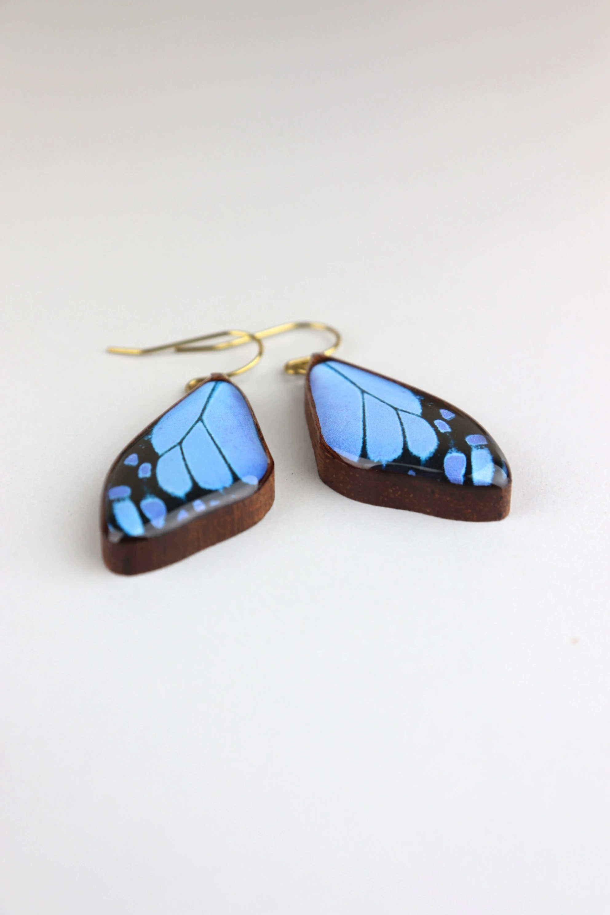 Mavi Kelebek Kanadı Küpe