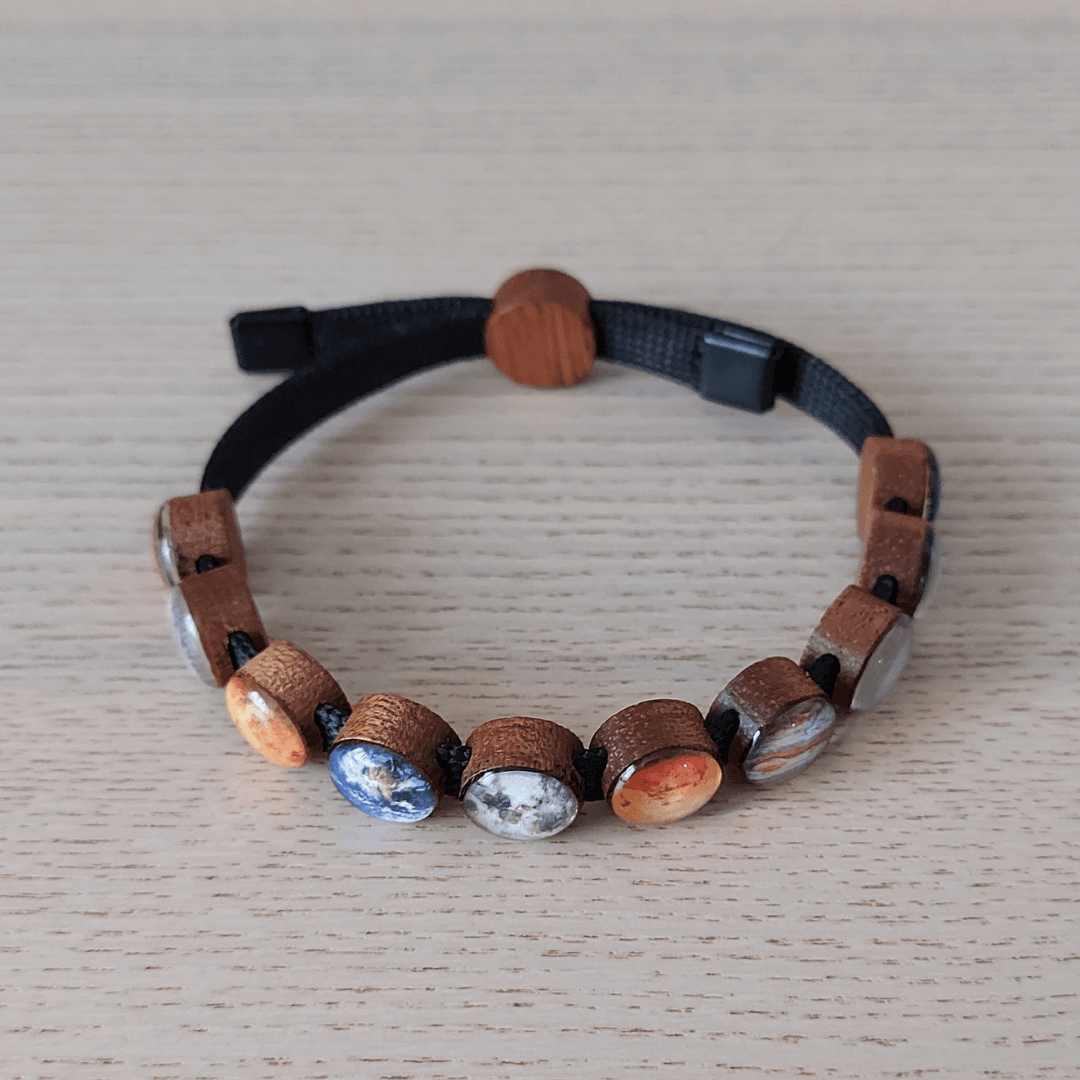 Güneş Sistemi Bileklik (Unisex Ayarlanabilir Dokuma Kordonlu)