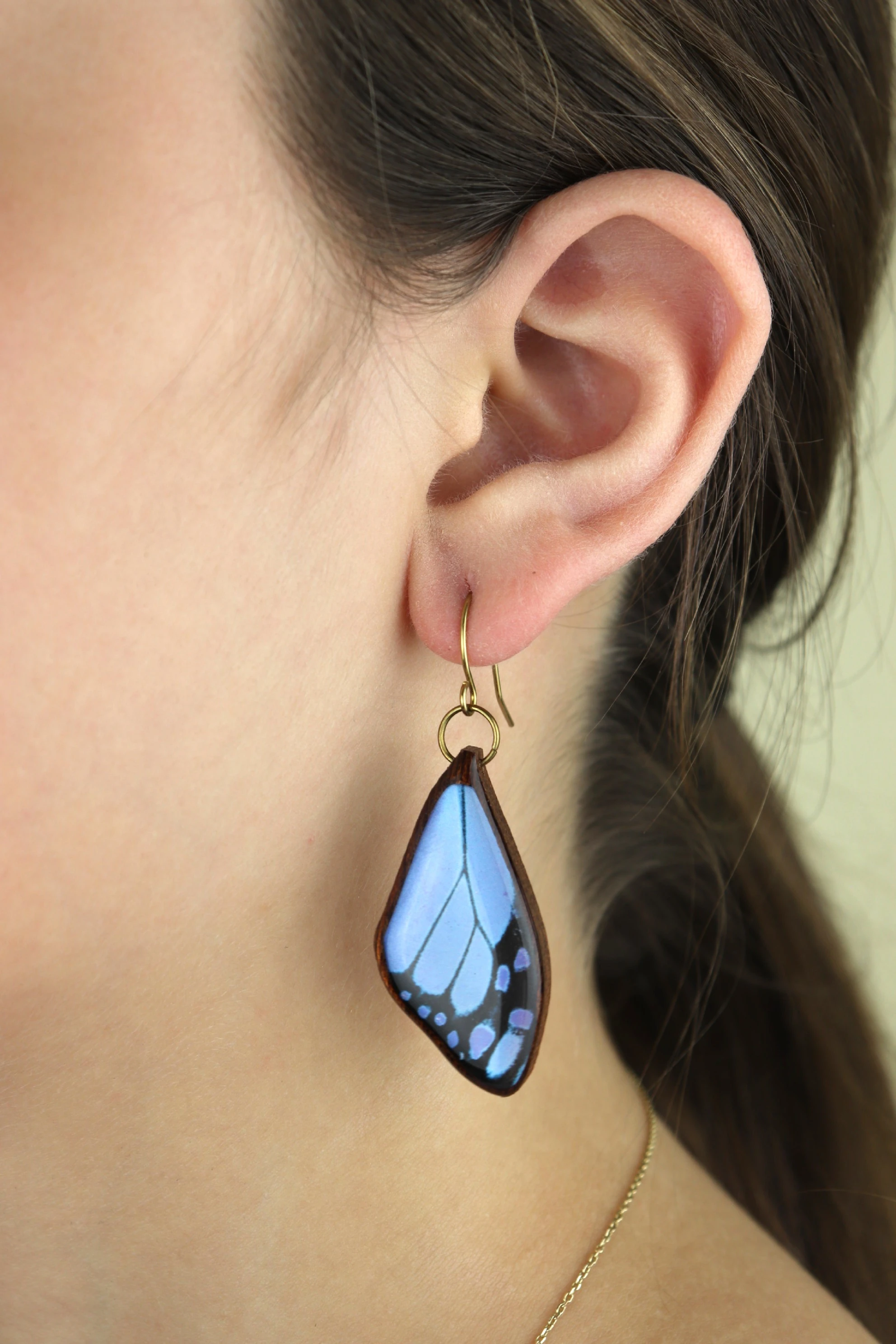 Mavi Kelebek Kanadı Küpe