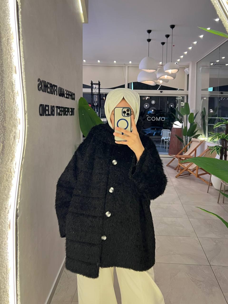 Atkılı Peluş Ceket