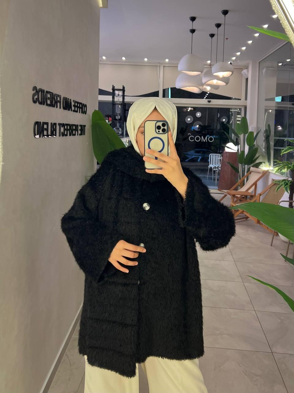 Atkılı Peluş Ceket