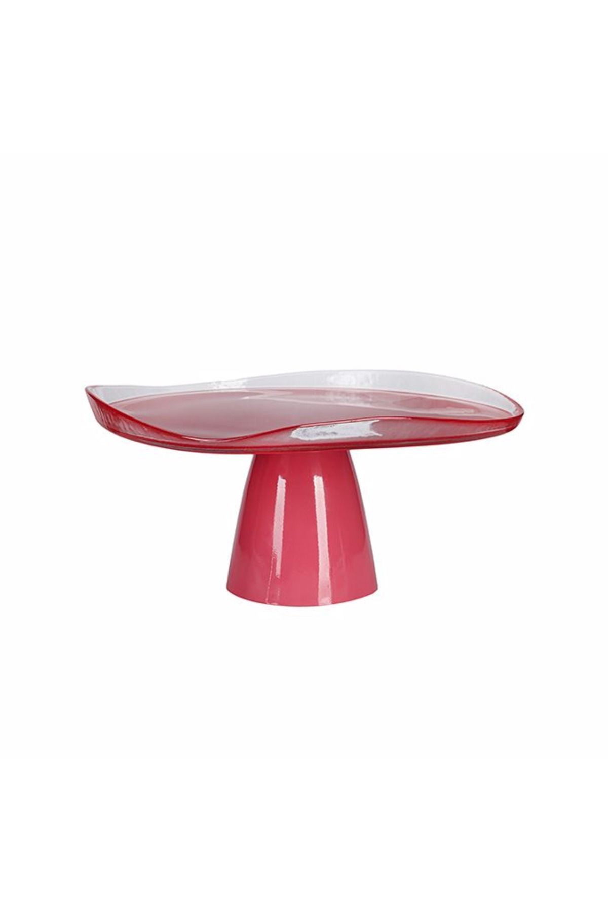 Ripple Pembe Ayaklı Tabak 28 cm