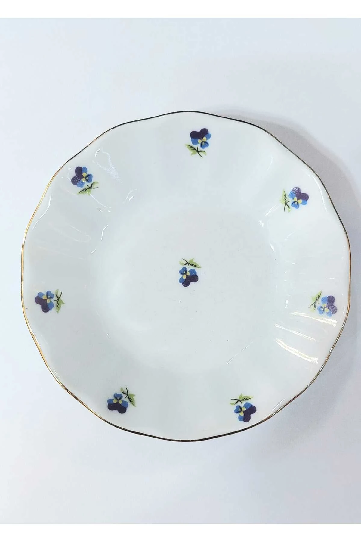 Porselen Mavi Hercai 12li Çay Tabağı