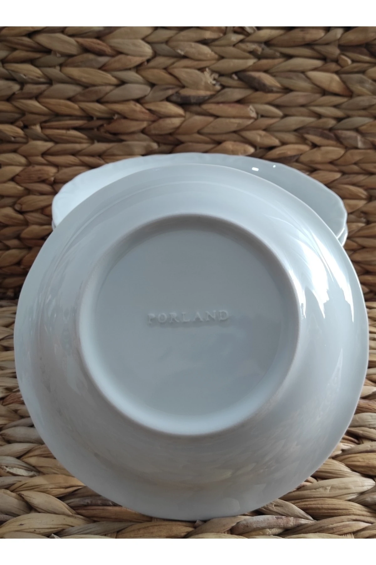 PORSELEN ANADOLU BEYAZI 12 ADET 19 CM (BÜYÜK) ÇUKUR YEMEK TABAK