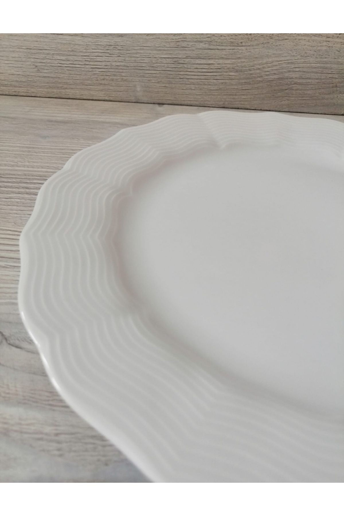 WAVY Beyaz 24 parça 6 kişilik porselen yemek takımı
