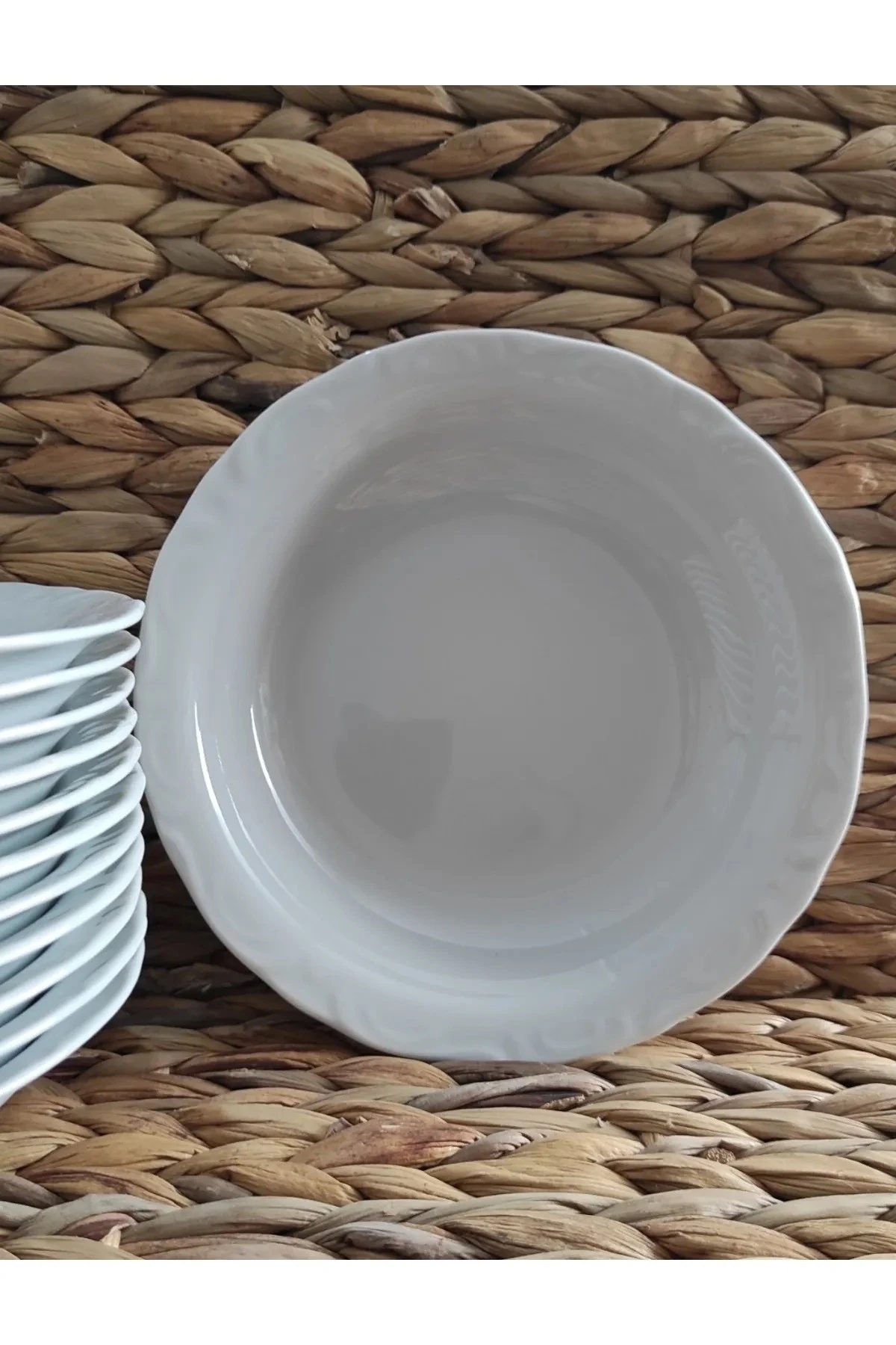 Porselen Anadolu Beyazı 6 Adet 16 Cm Çukur Yemek Tabak