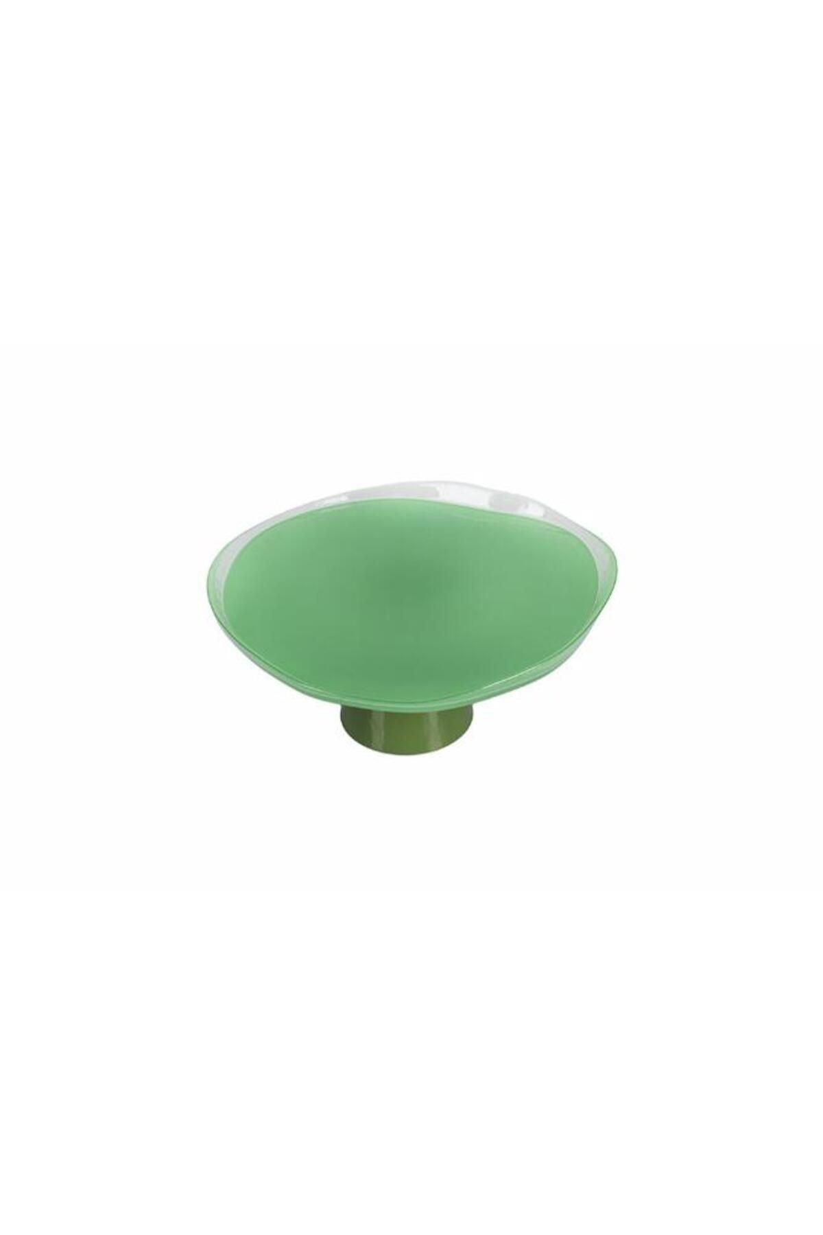04fıa002605 Ripple Ayaklı Tabak 28 Cm Yeşil