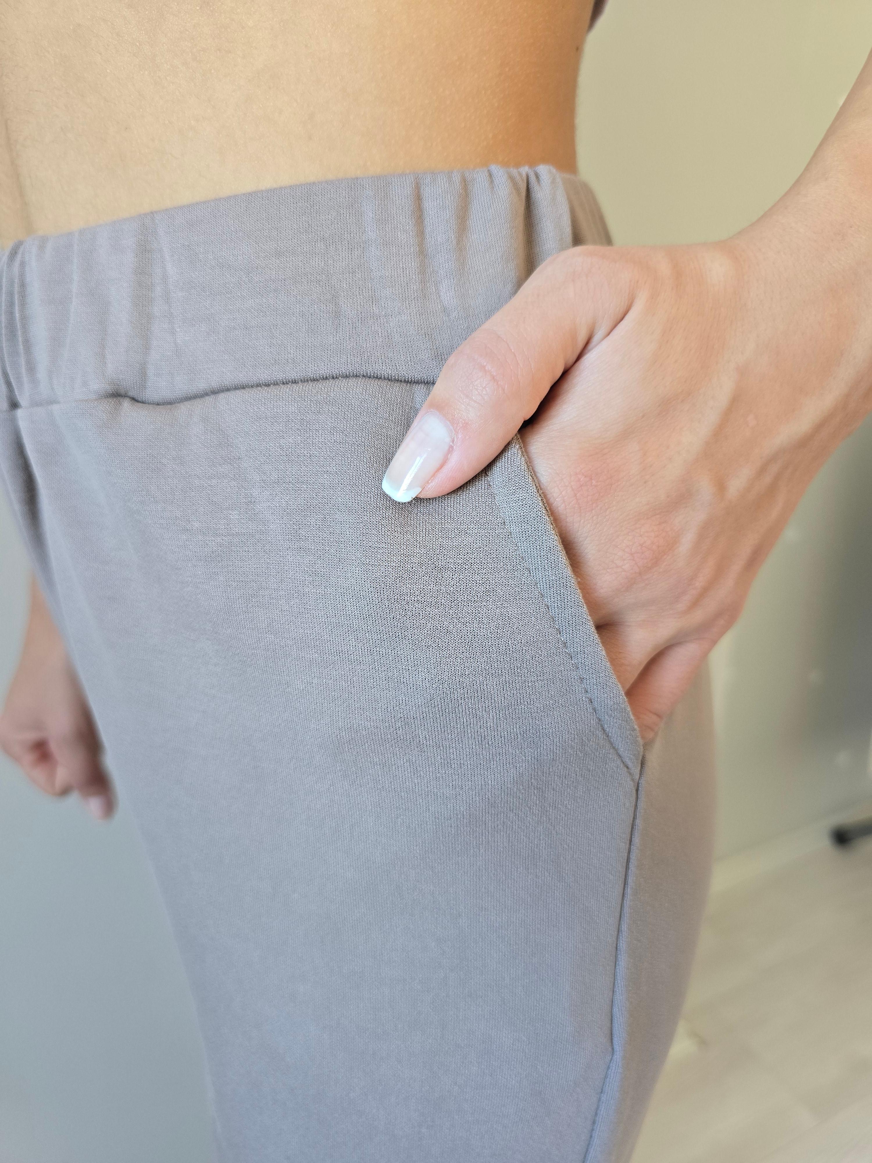 Chic Pant - Cepli Lastikli Paça Pantolon - Vizon