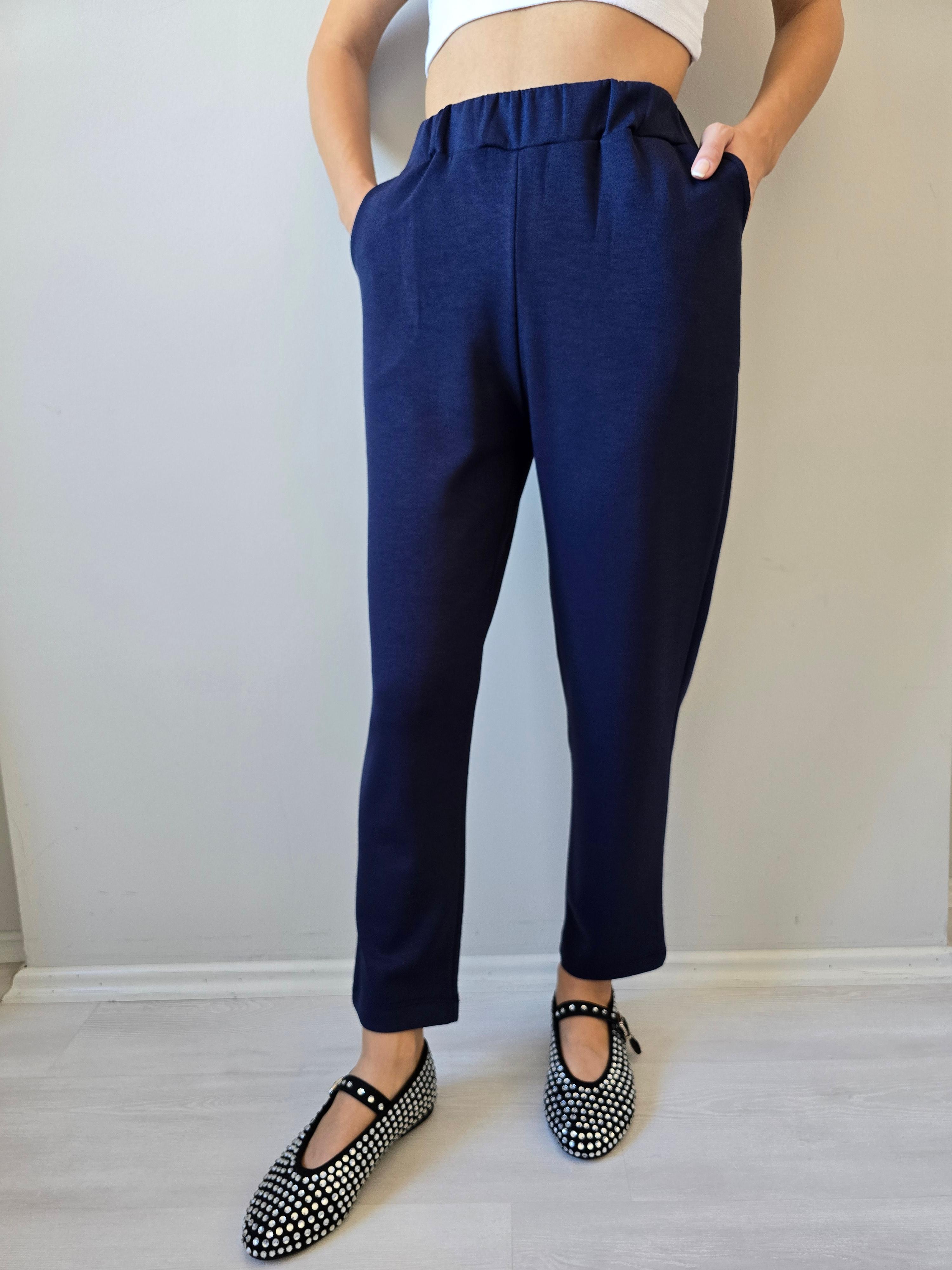 Splendor Pant - Cepli Düz Paça Pantolon - Lacivert