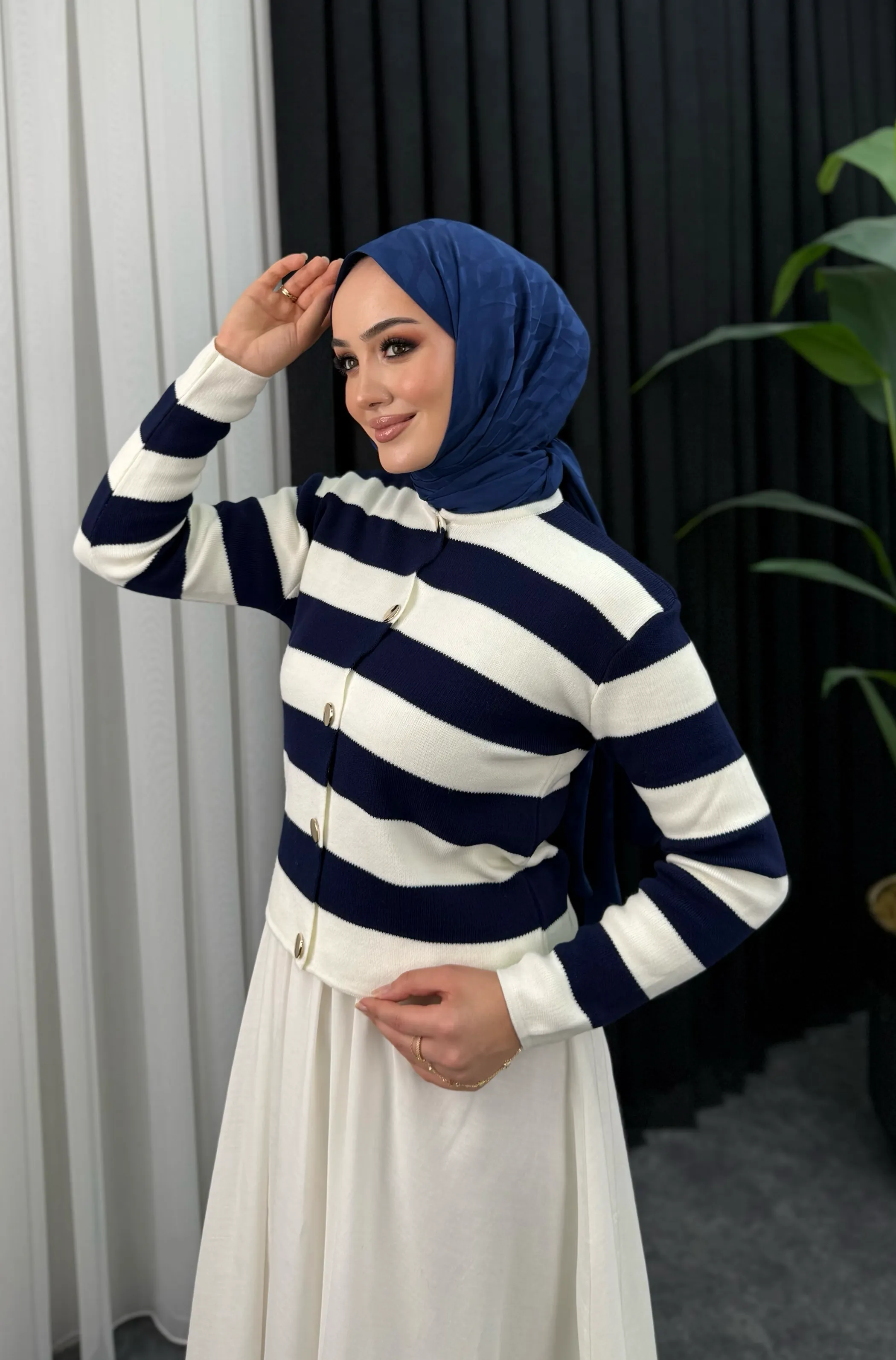 Raiven Çizgili Hırka