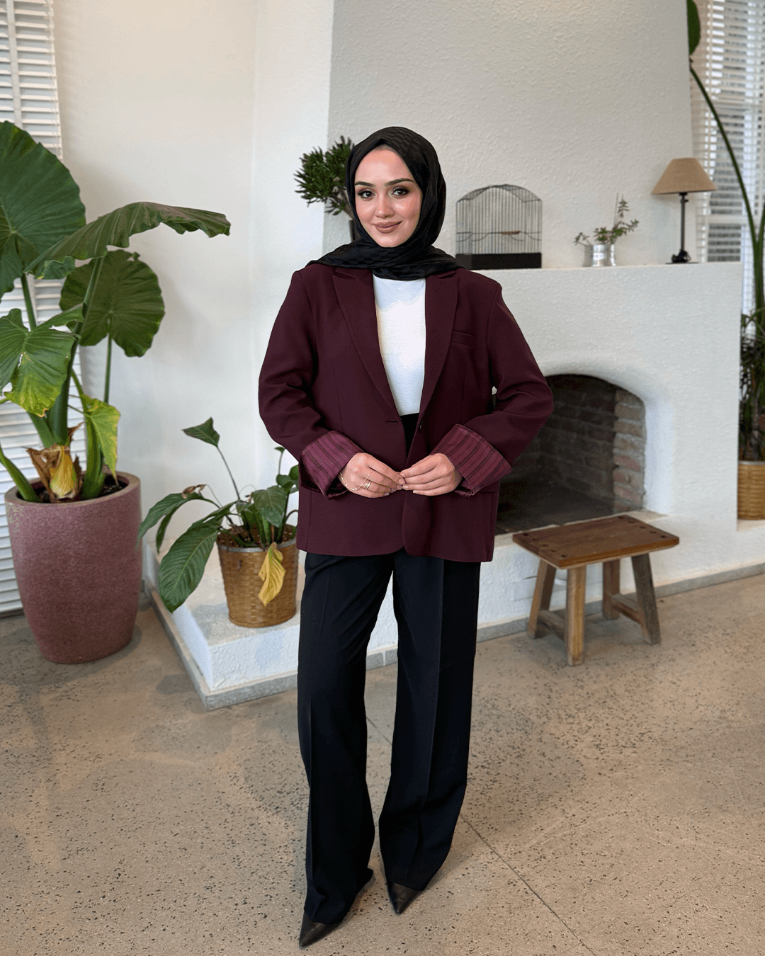 Verona Bordo Blazer Ceket