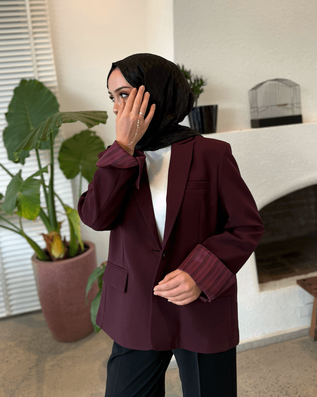 Verona Bordo Blazer Ceket