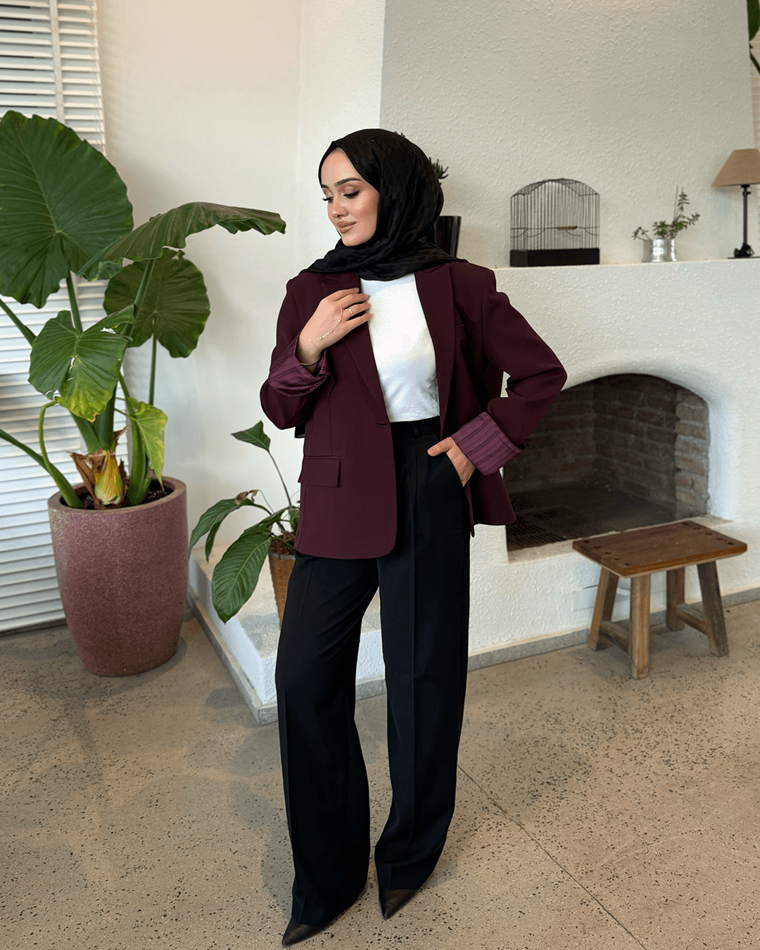 Verona Bordo Blazer Ceket