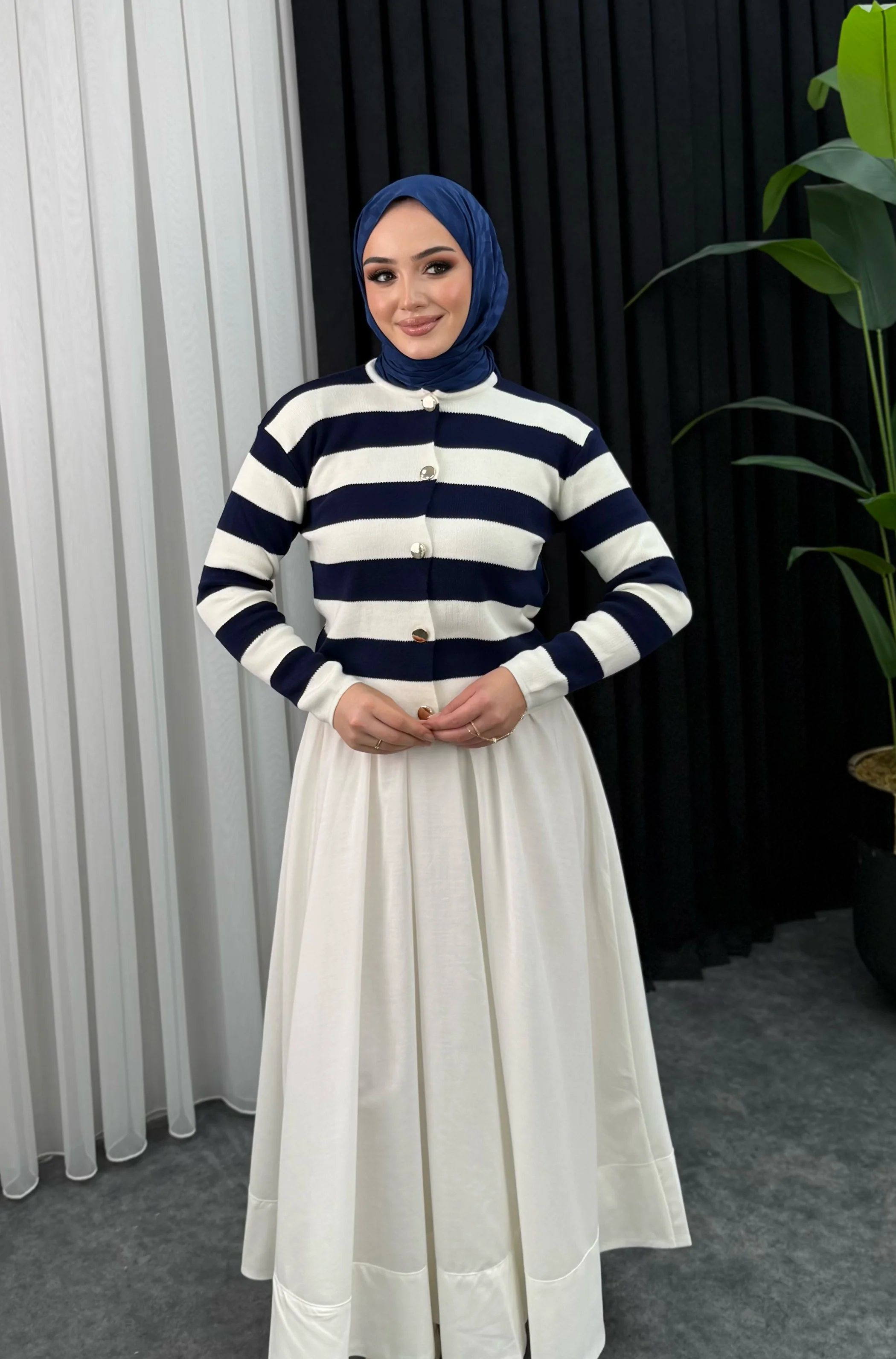 Raiven Çizgili Hırka