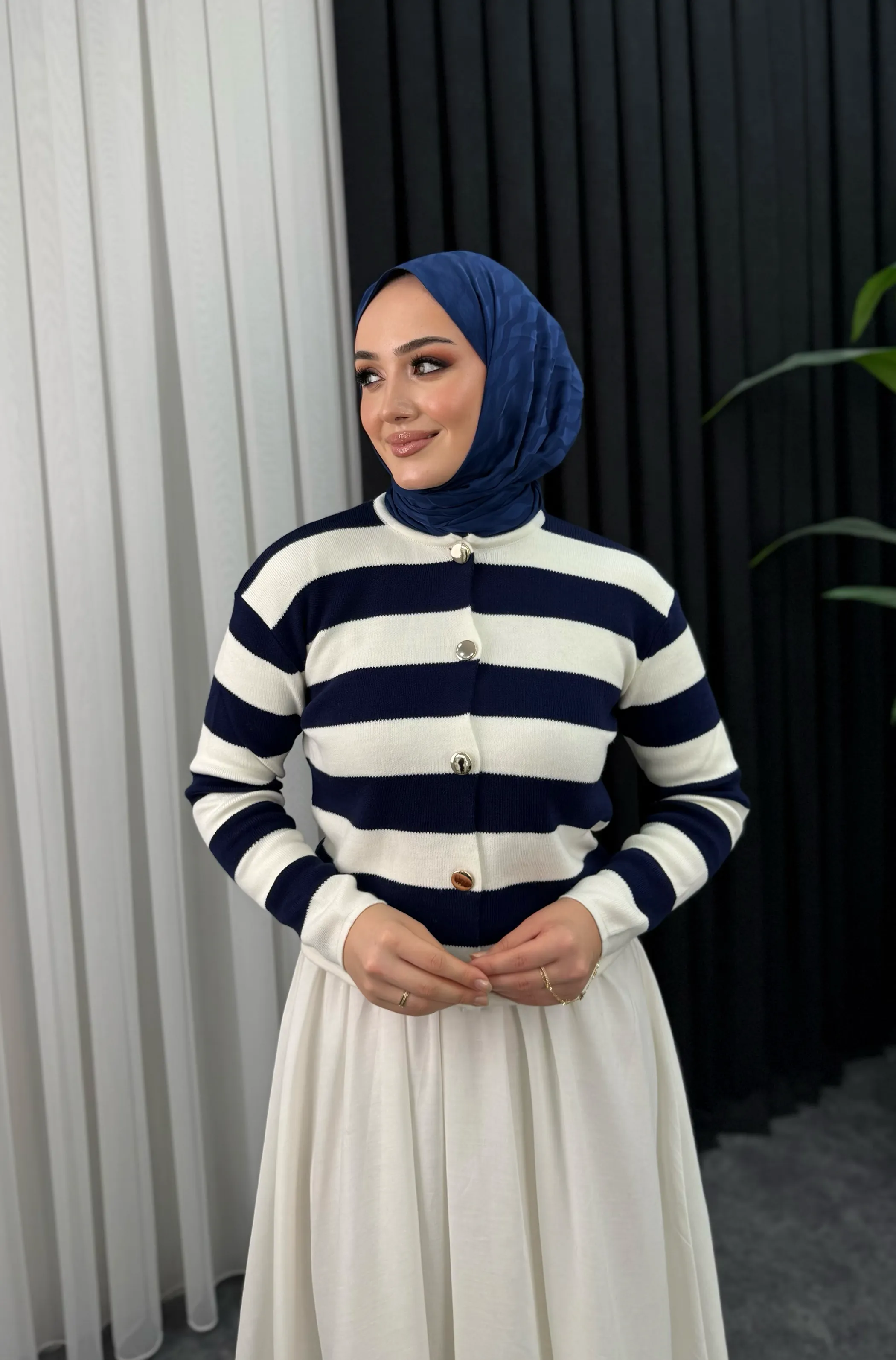 Raiven Çizgili Hırka